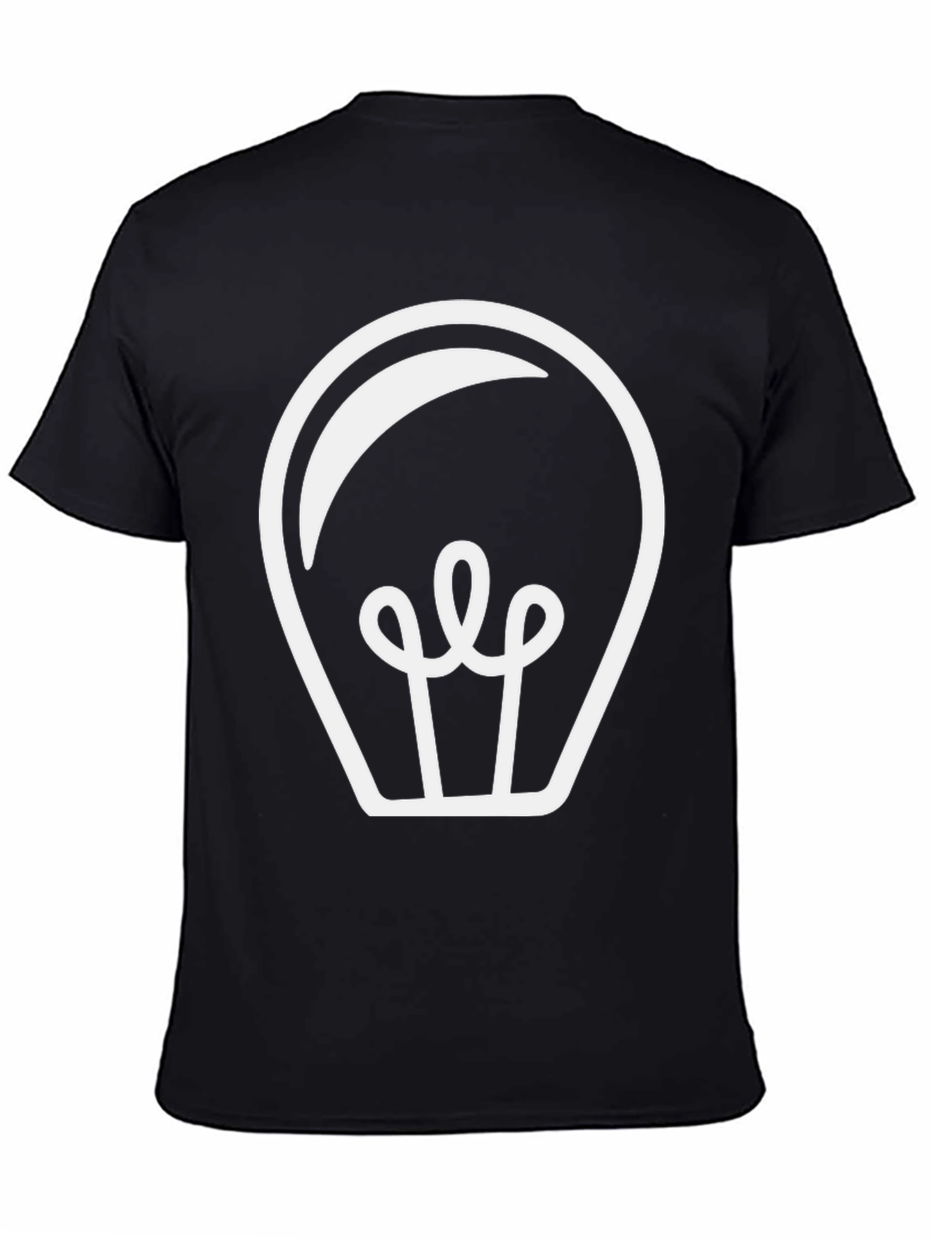 Mens Black T-Shirt with Light Bulb Design
