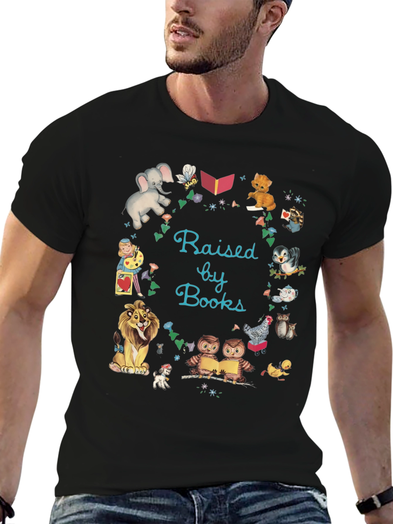 Raised By Books Graphic Tee