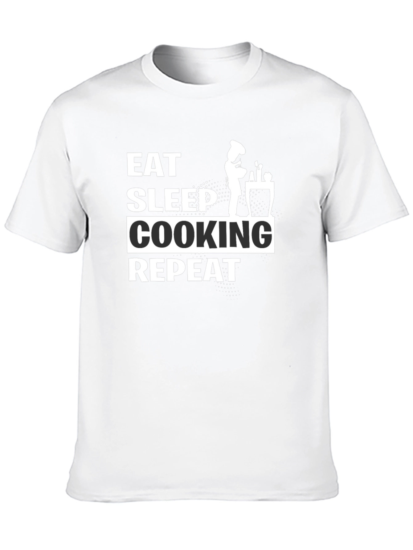 Eat Sleep Cooking Repeat Black T-Shirt