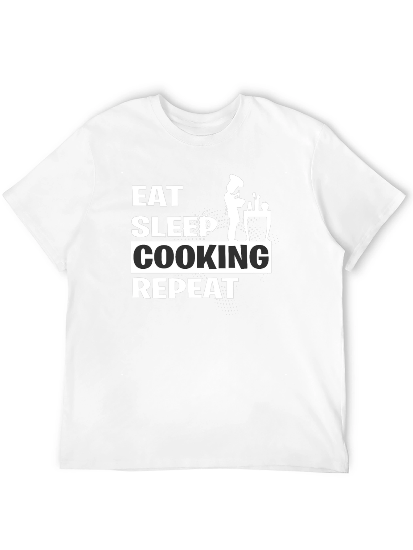 Eat Sleep Cooking Repeat Black T-Shirt