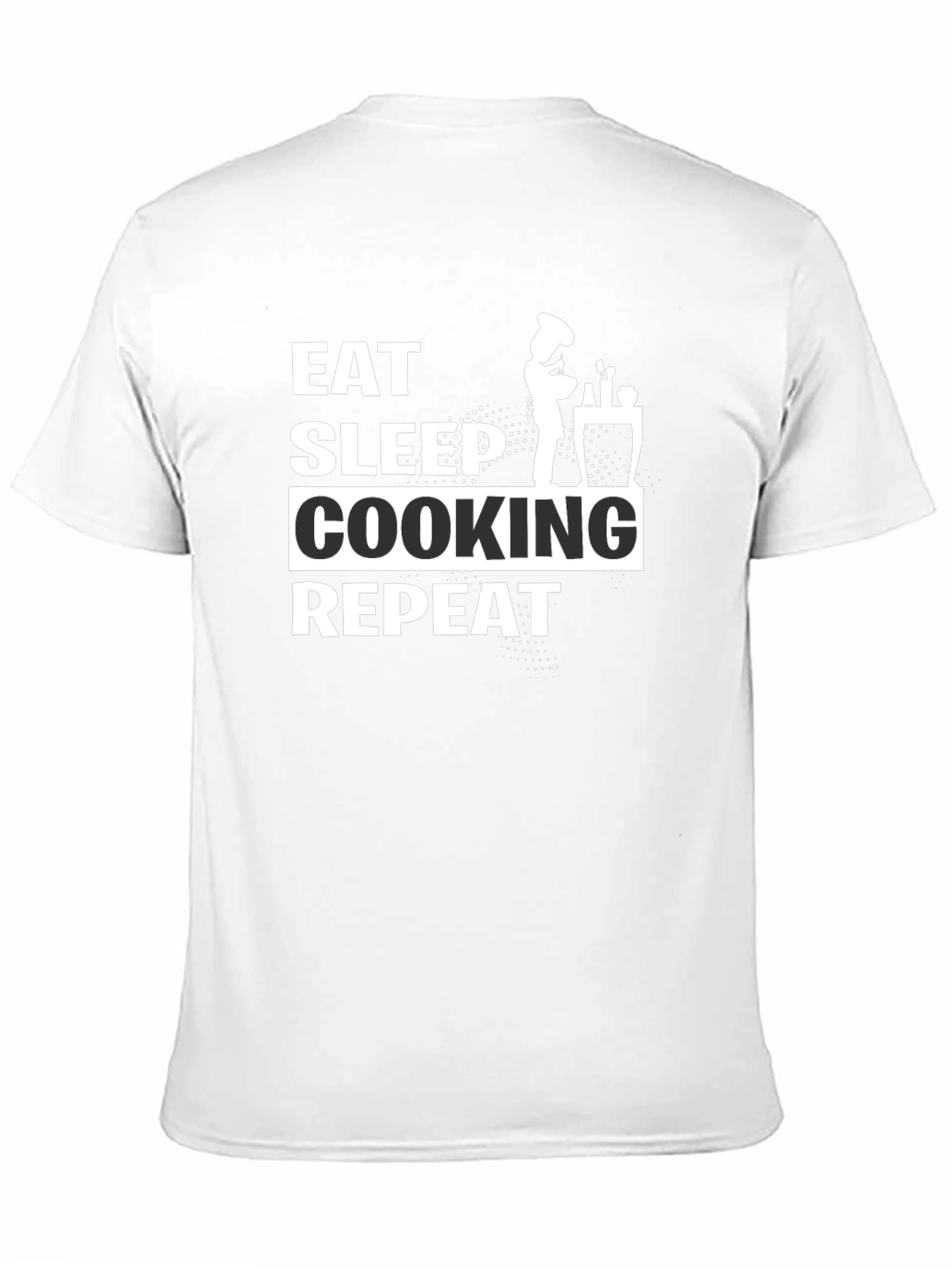 Eat Sleep Cooking Repeat Black T-Shirt