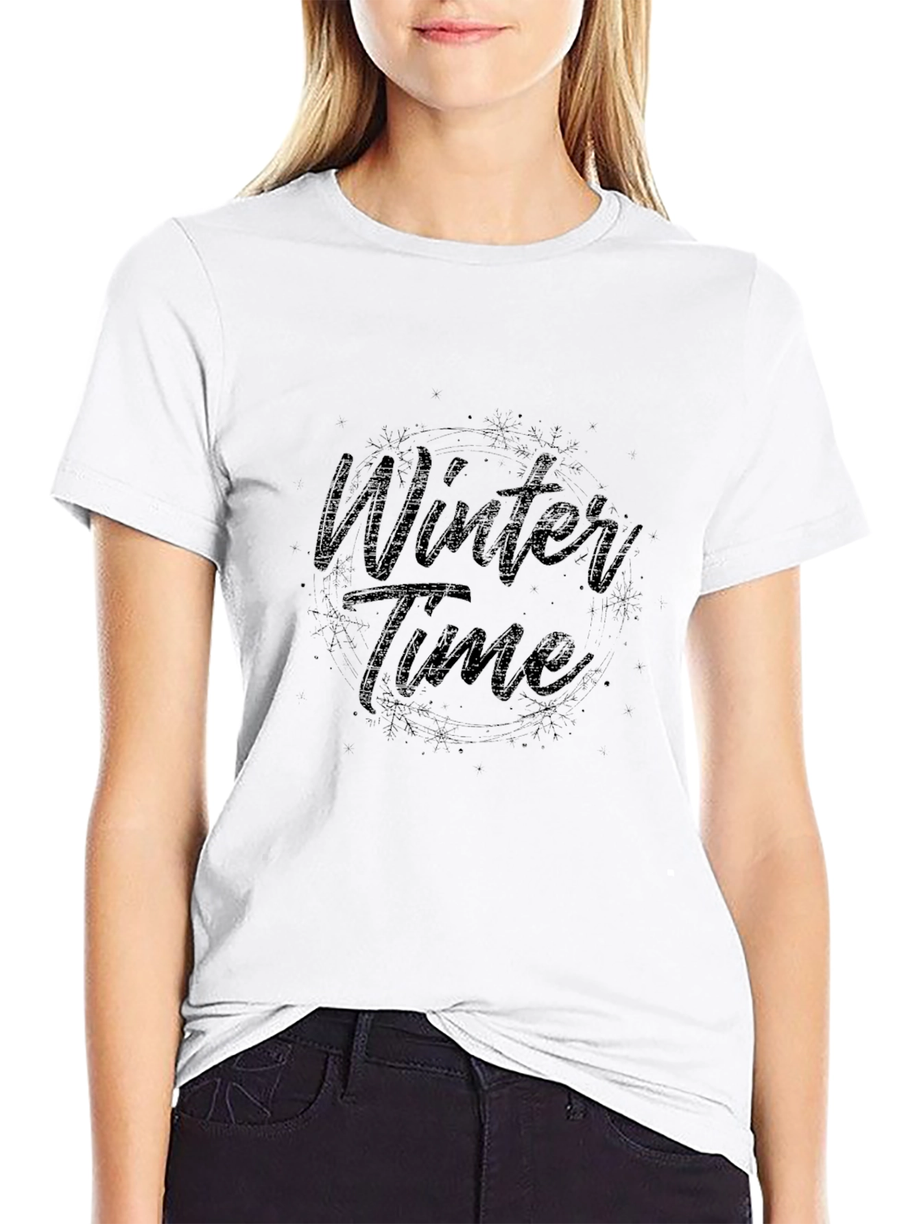 Winter Time Black Graphic Tee