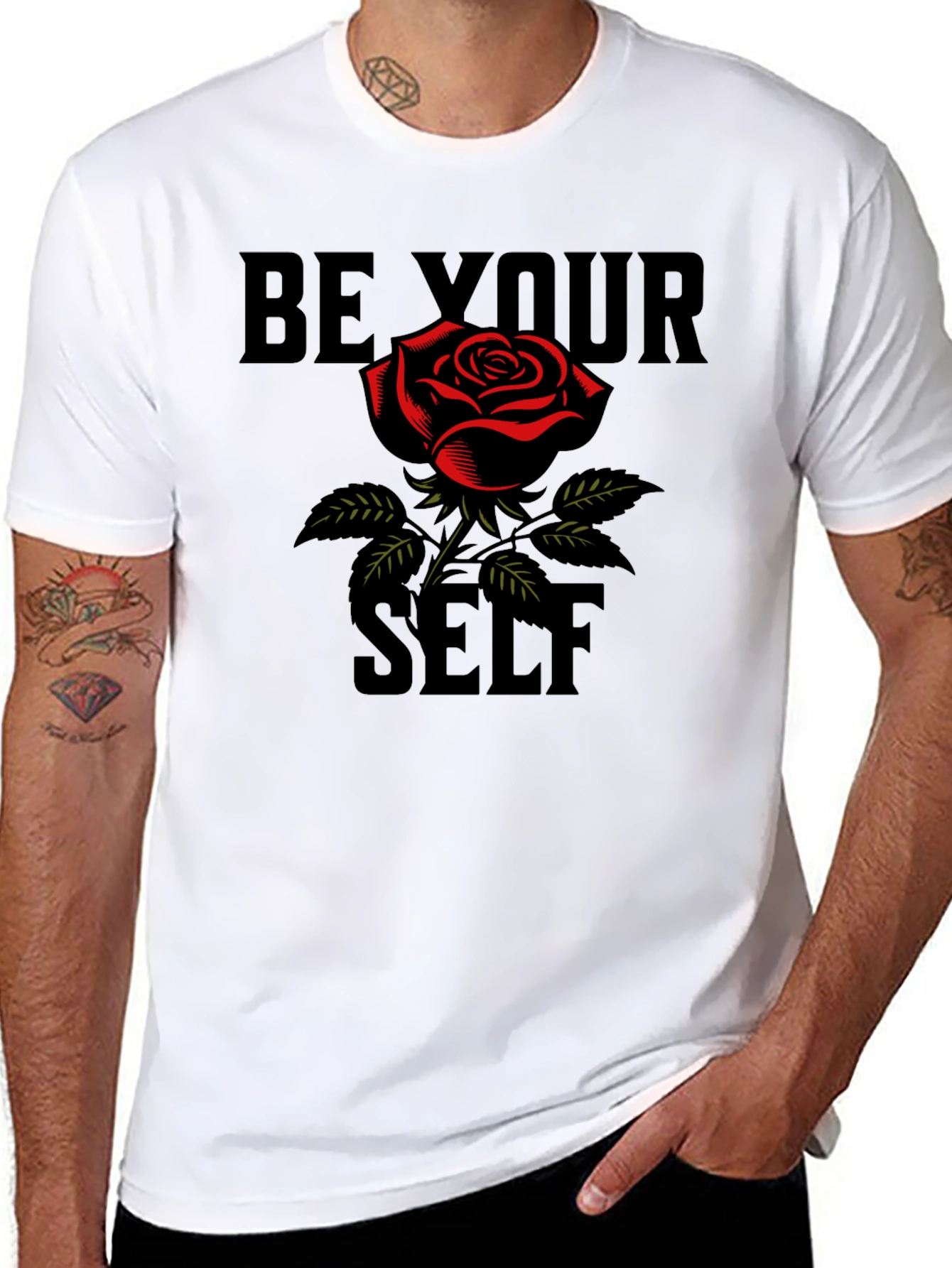 Be Your Self Rose Graphic Tee