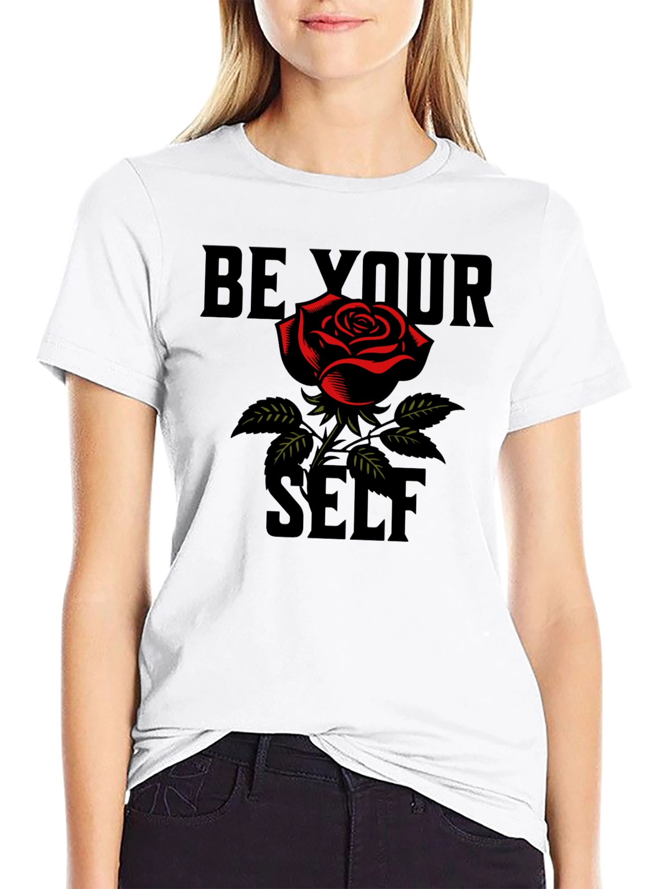 Be Your Self Rose Graphic Tee