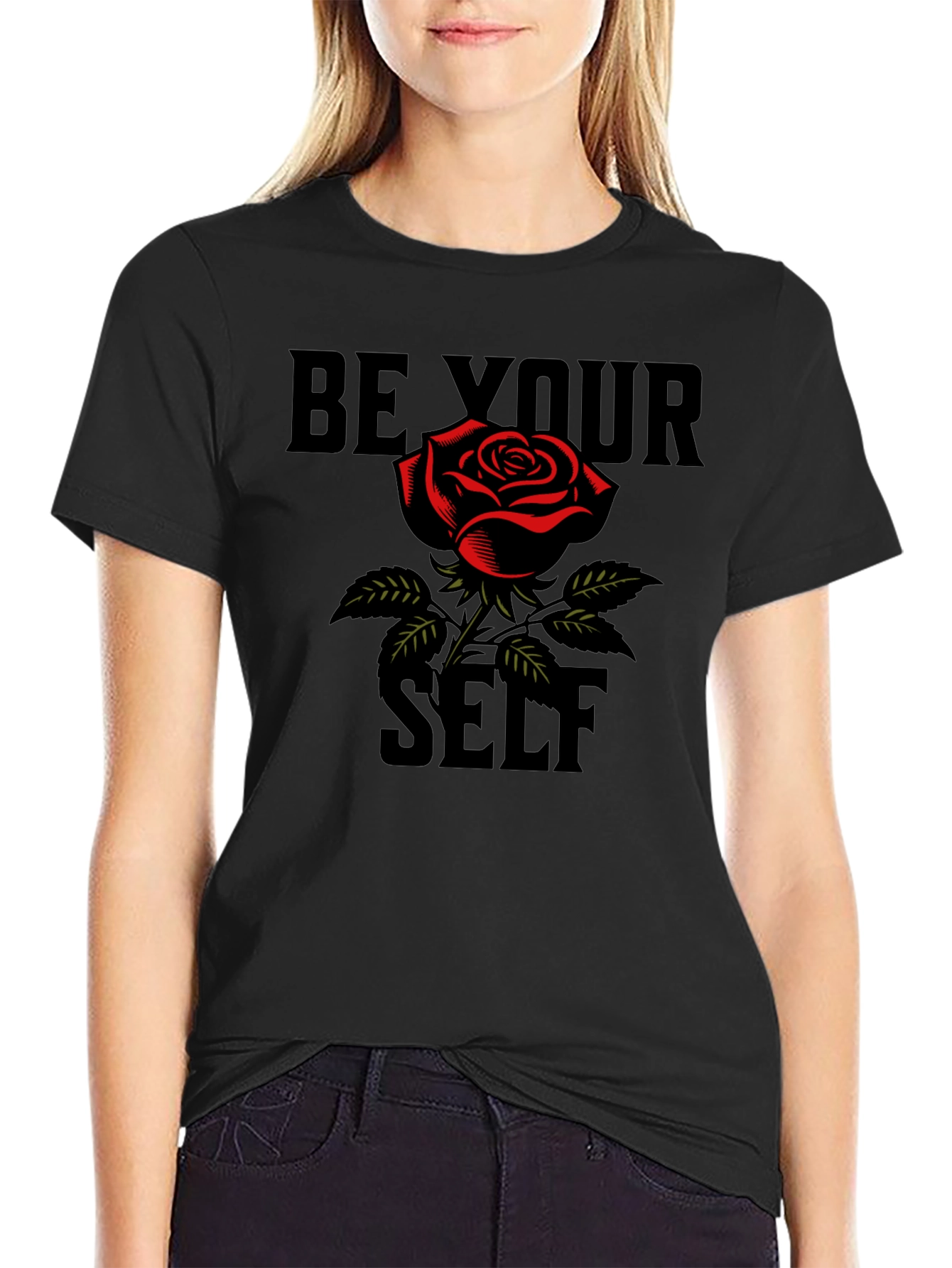 Be Your Self Rose Graphic Tee