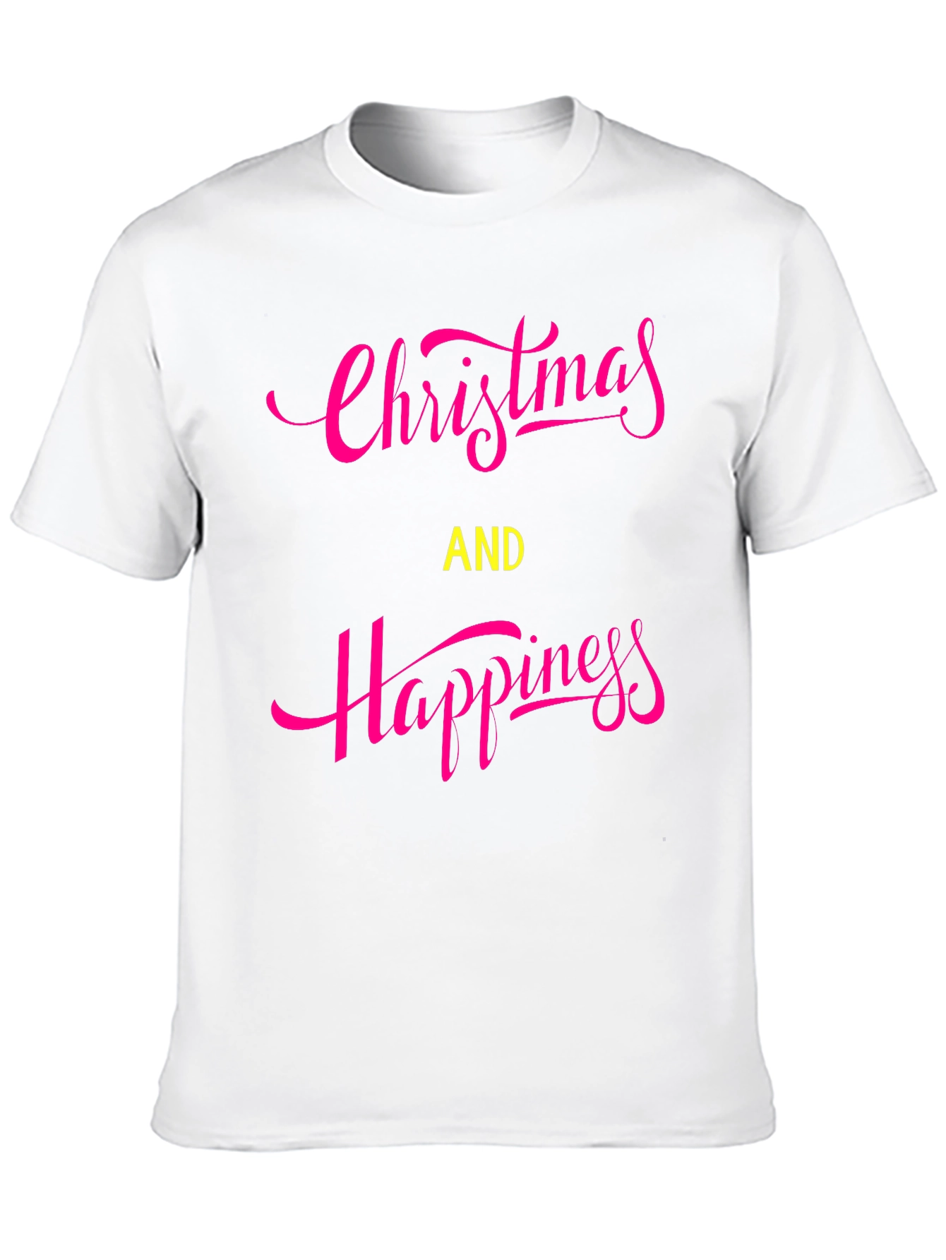 Christmas & Happiness Graphic Print Black T-Shirt