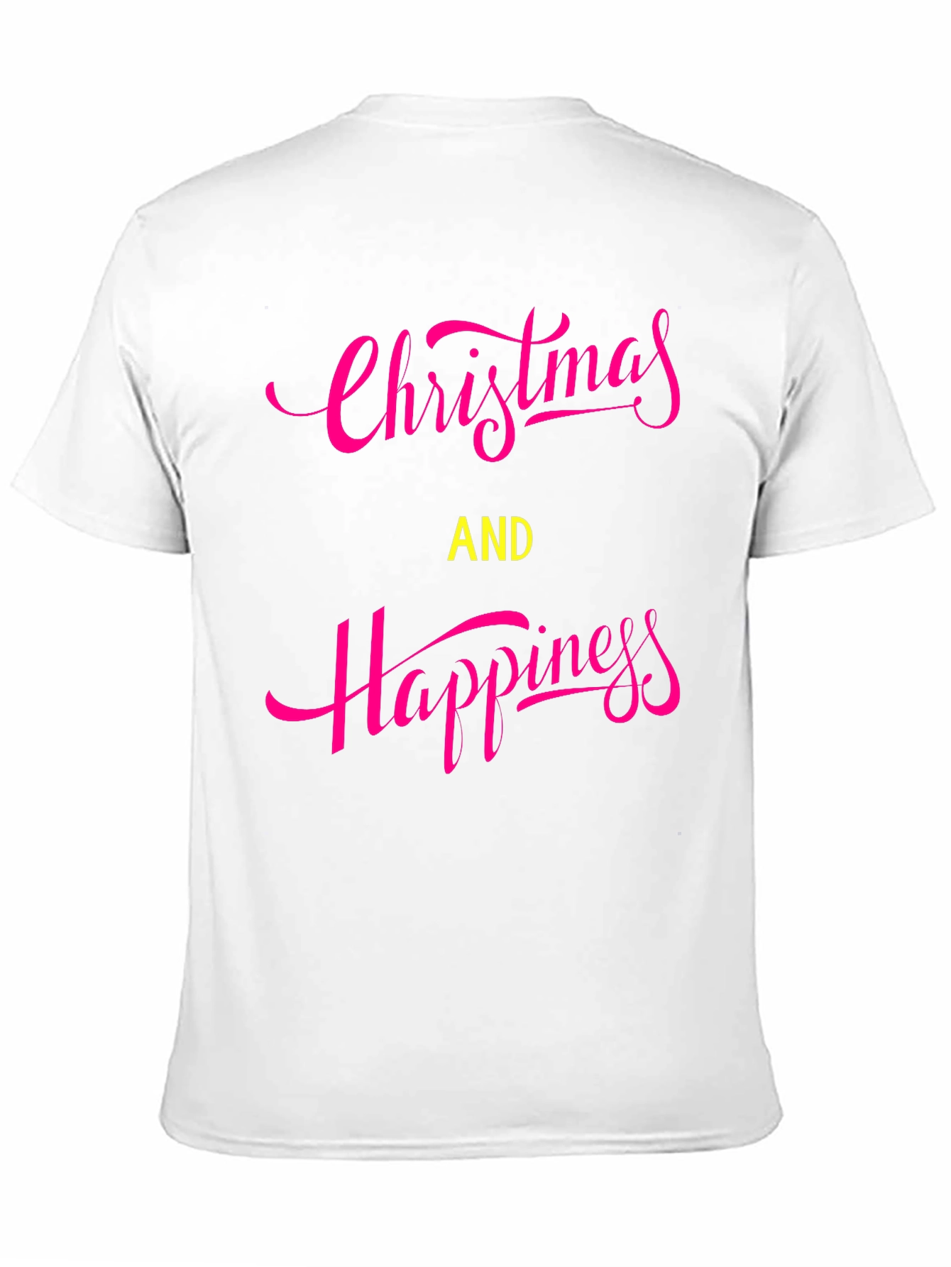 Christmas & Happiness Graphic Print Black T-Shirt