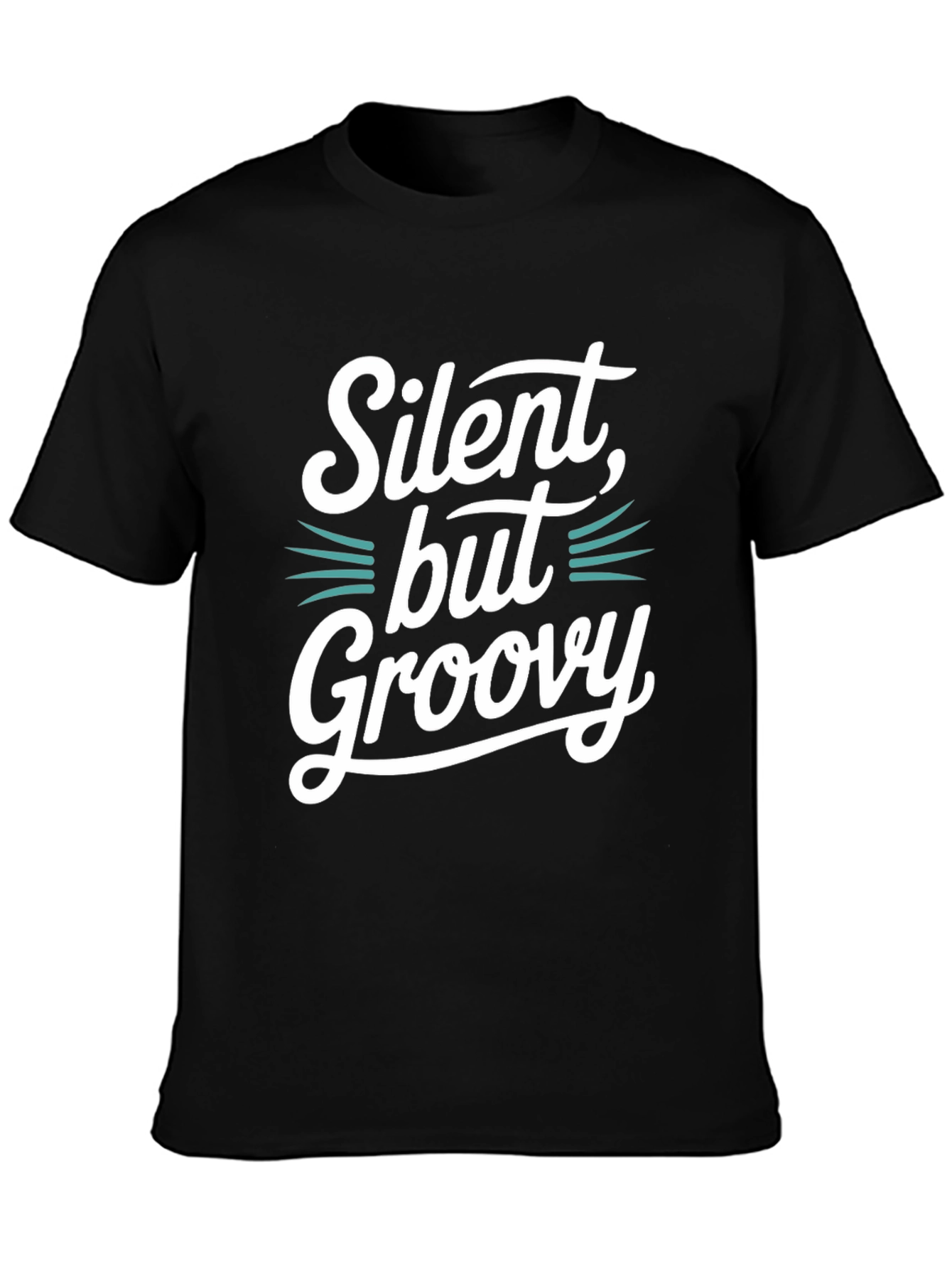 Silent But Groovy Black Graphic Tee