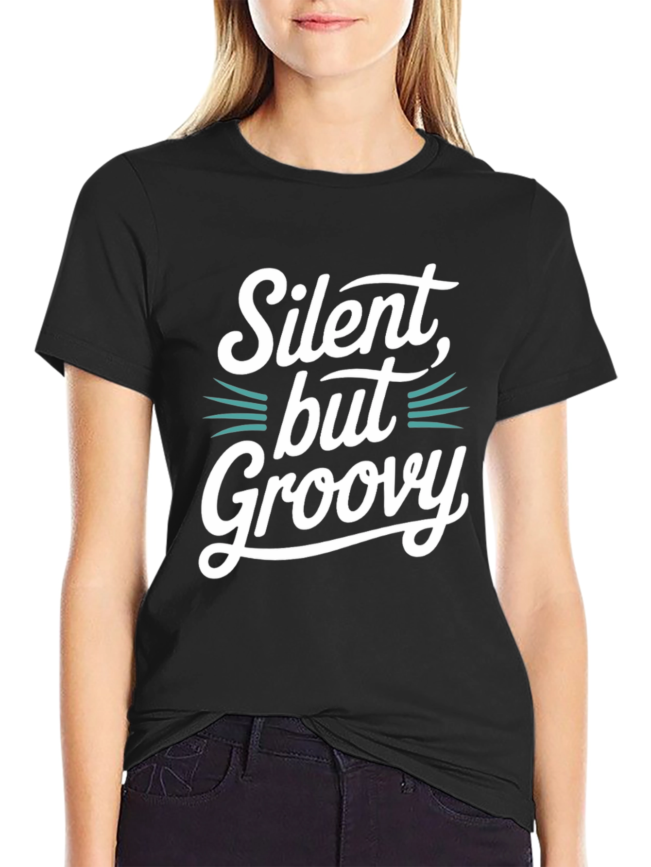 Silent But Groovy Black Graphic Tee