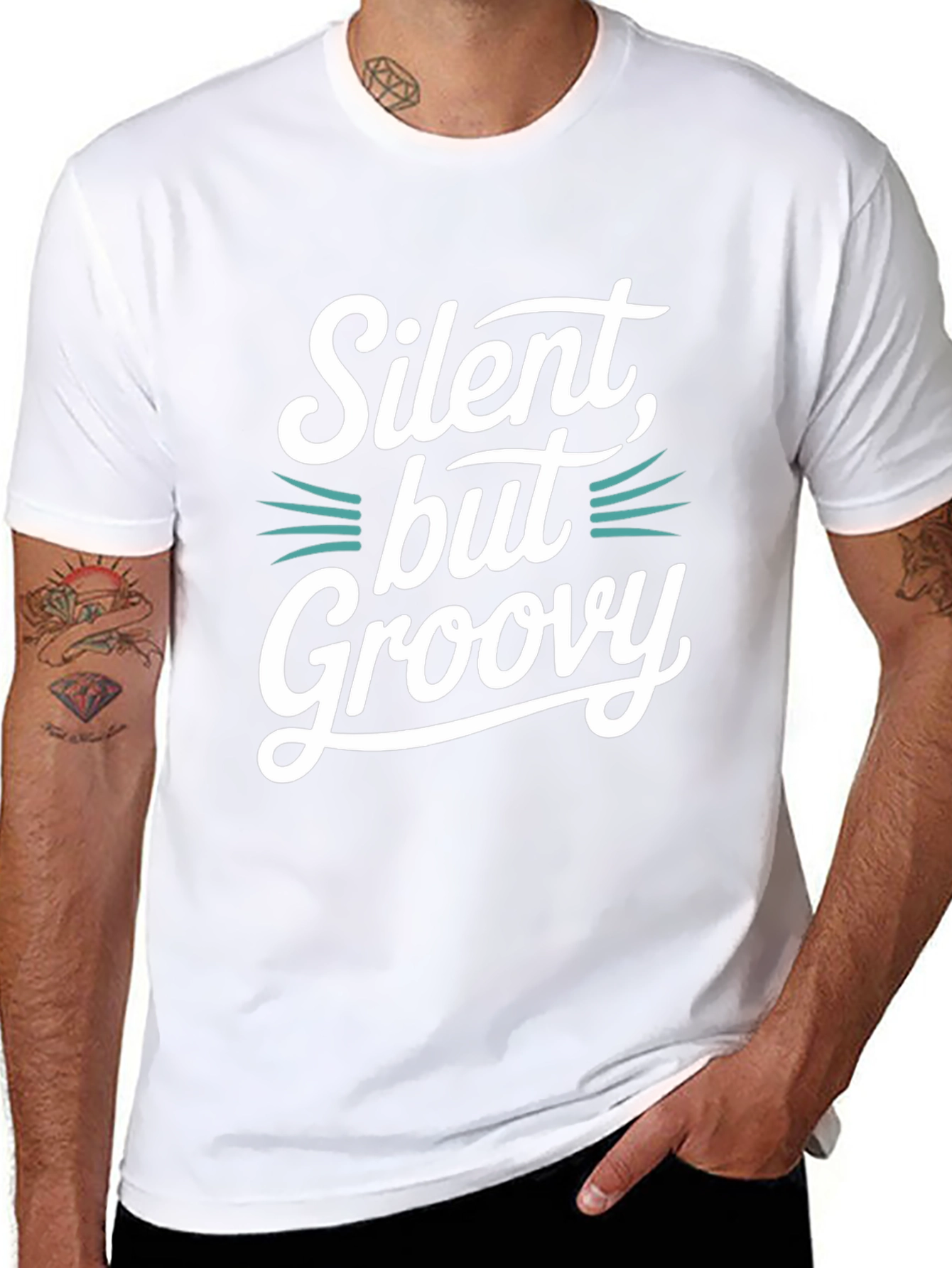 Silent But Groovy Black Graphic Tee