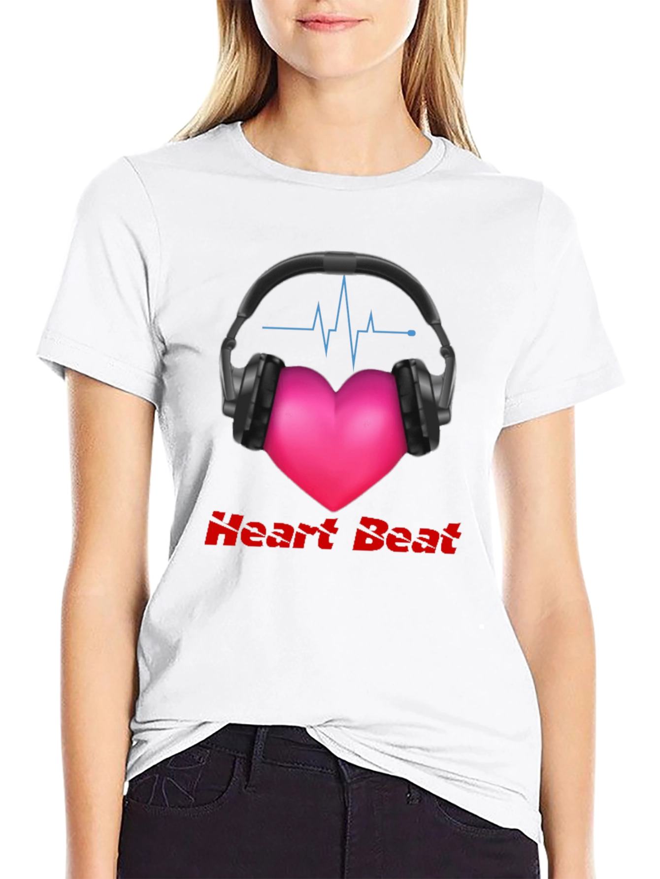Heartbeat Headphones Graphic Tee - Music Lovers Shirt