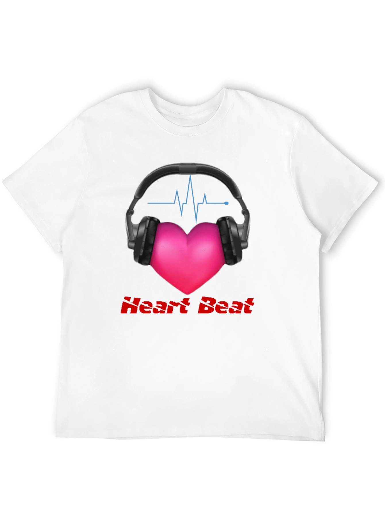 Heartbeat Headphones Graphic Tee - Music Lovers Shirt