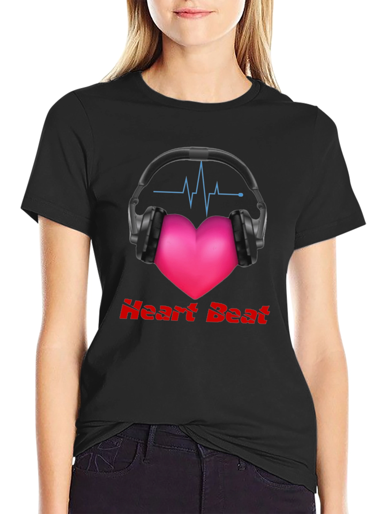 Heartbeat Headphones Graphic Tee - Music Lovers Shirt