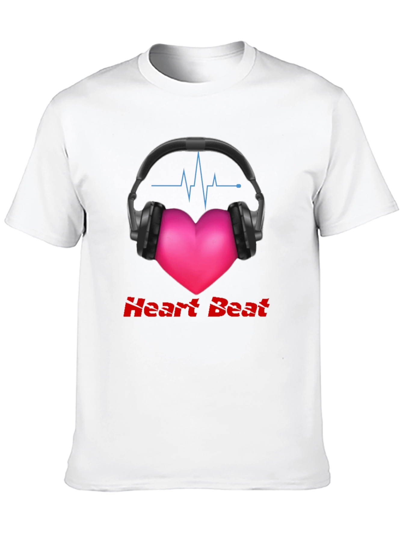 Heartbeat Headphones Graphic Tee - Music Lovers Shirt
