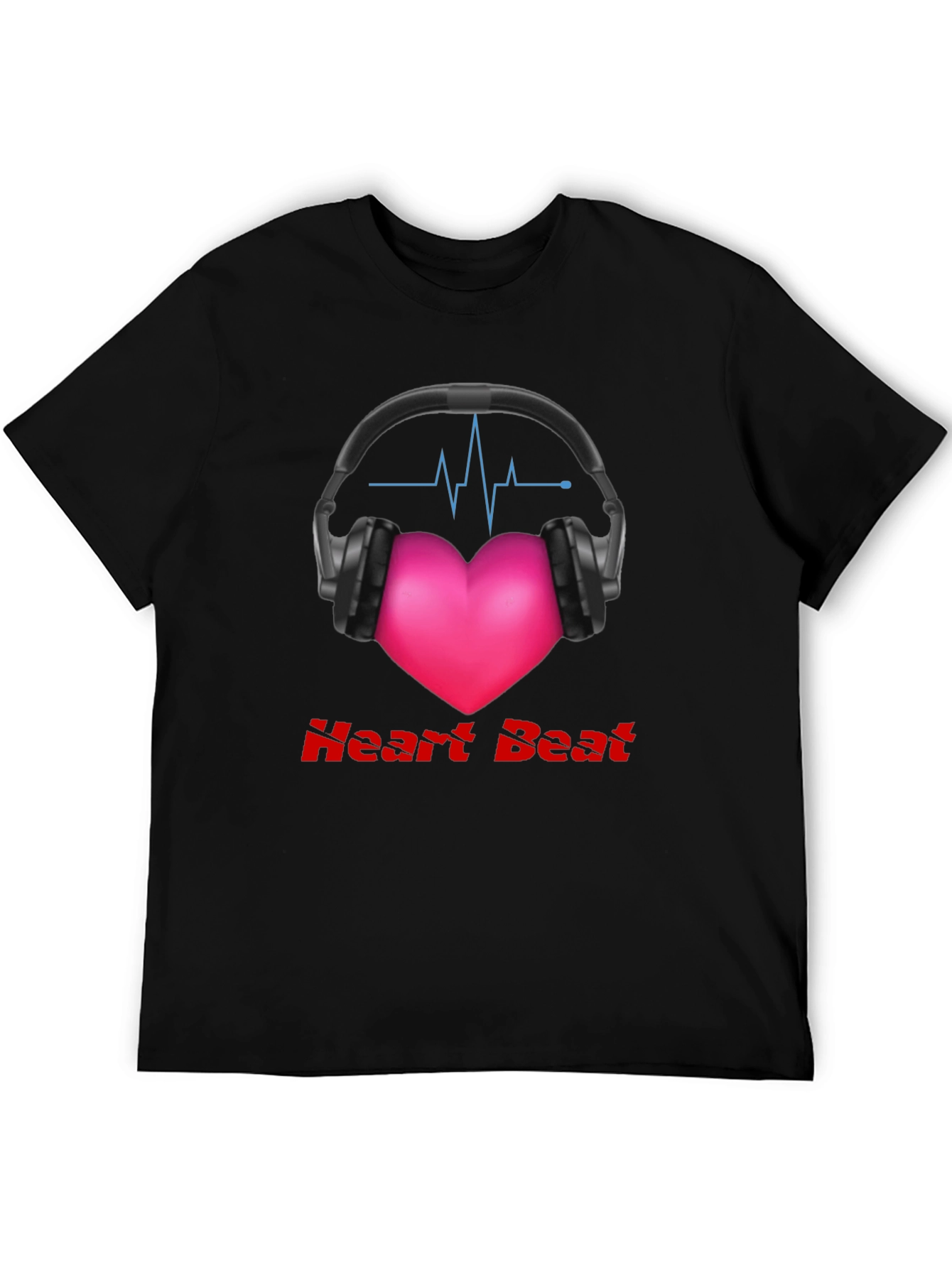Heartbeat Headphones Graphic Tee - Music Lovers Shirt