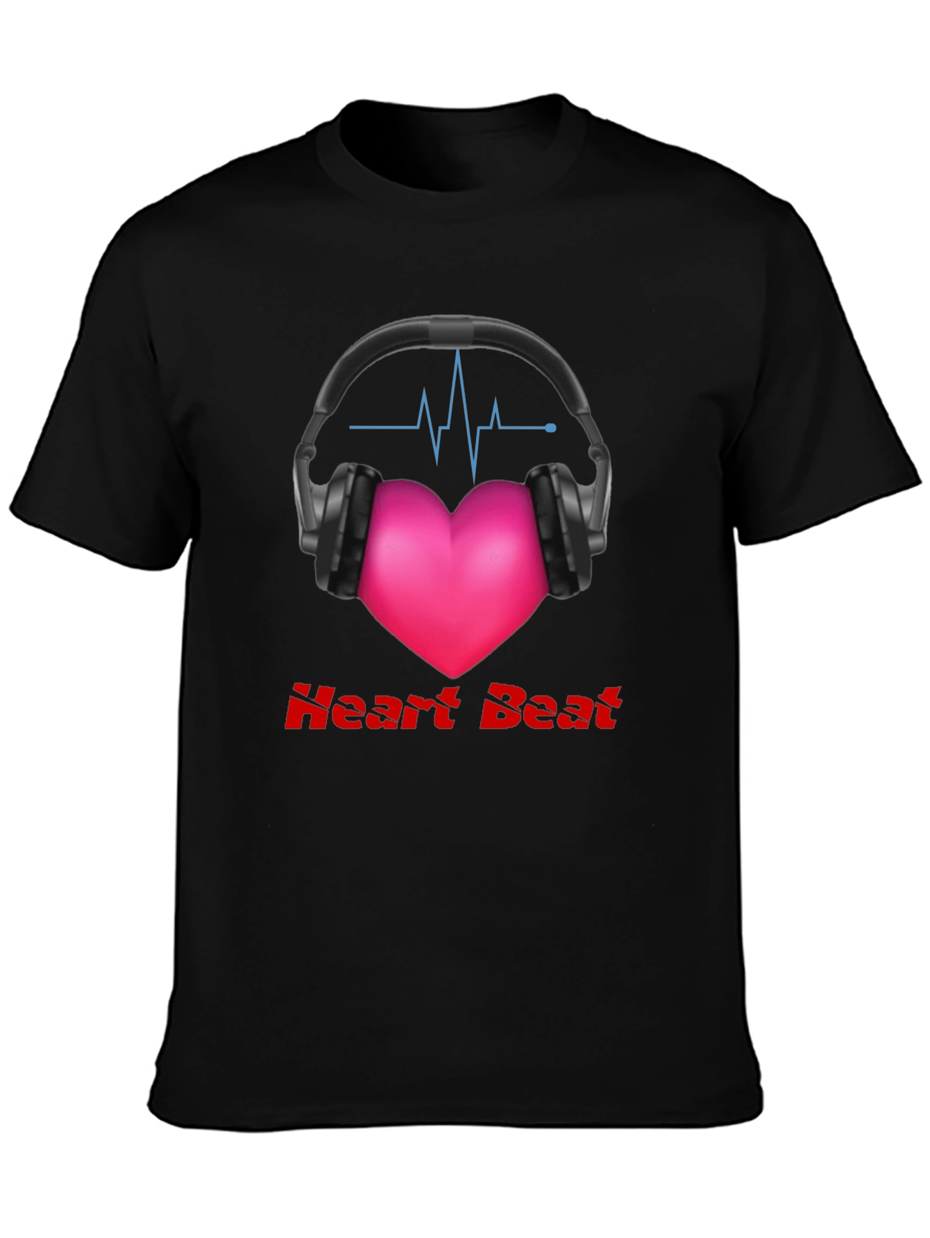 Heartbeat Headphones Graphic Tee - Music Lovers Shirt