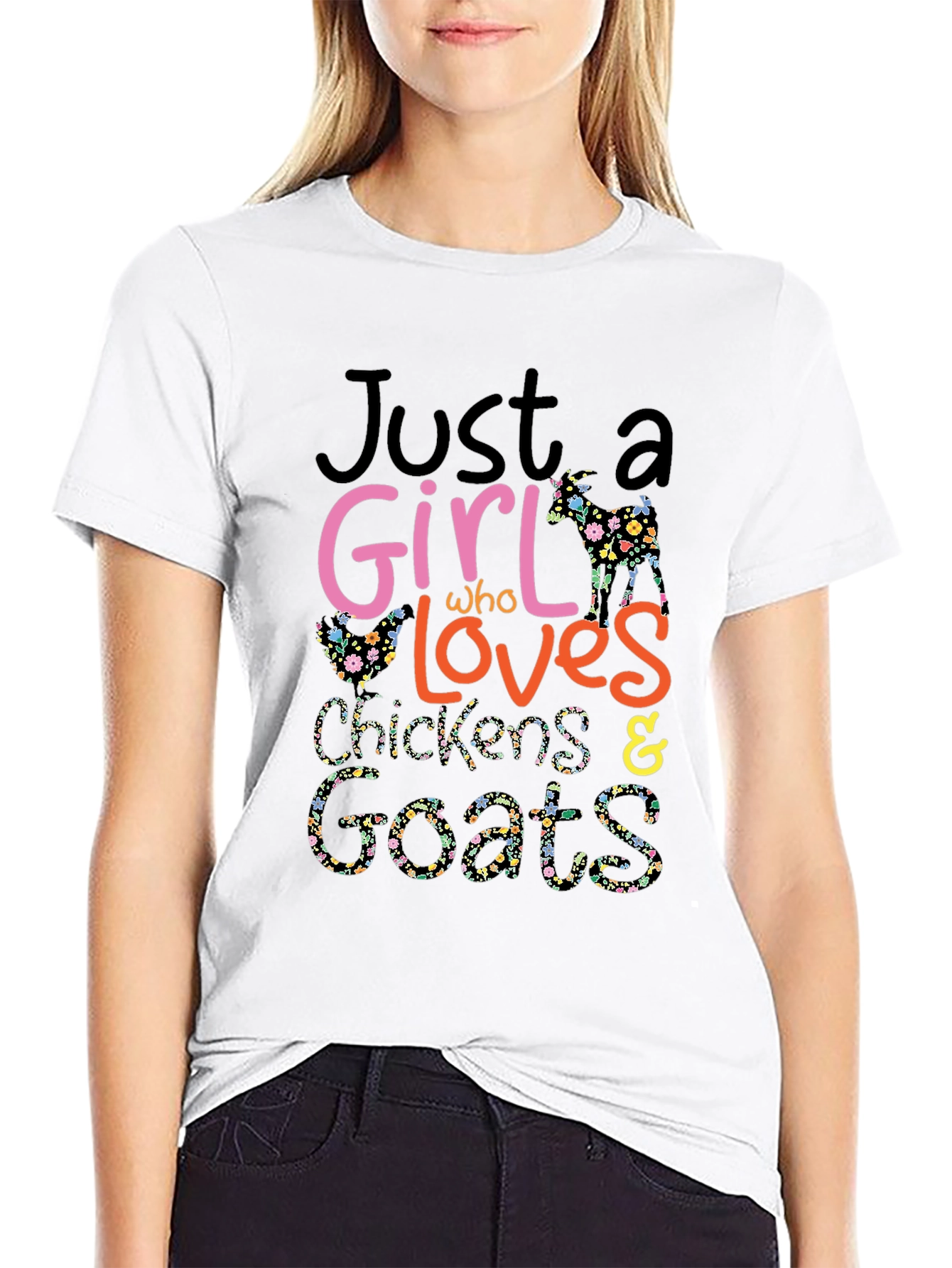 Girl Loves Chickens & Goats T-Shirt