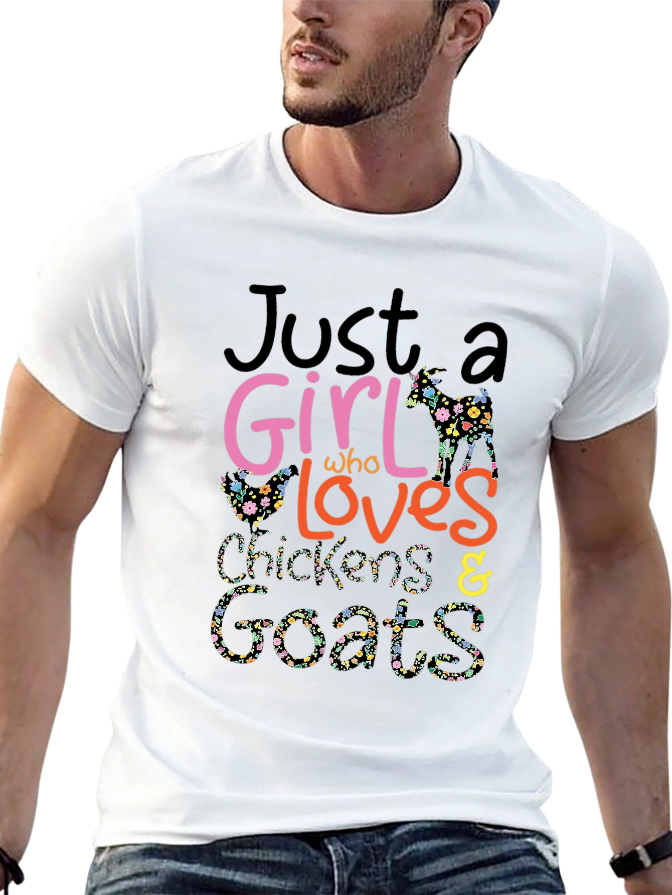 Girl Loves Chickens & Goats T-Shirt