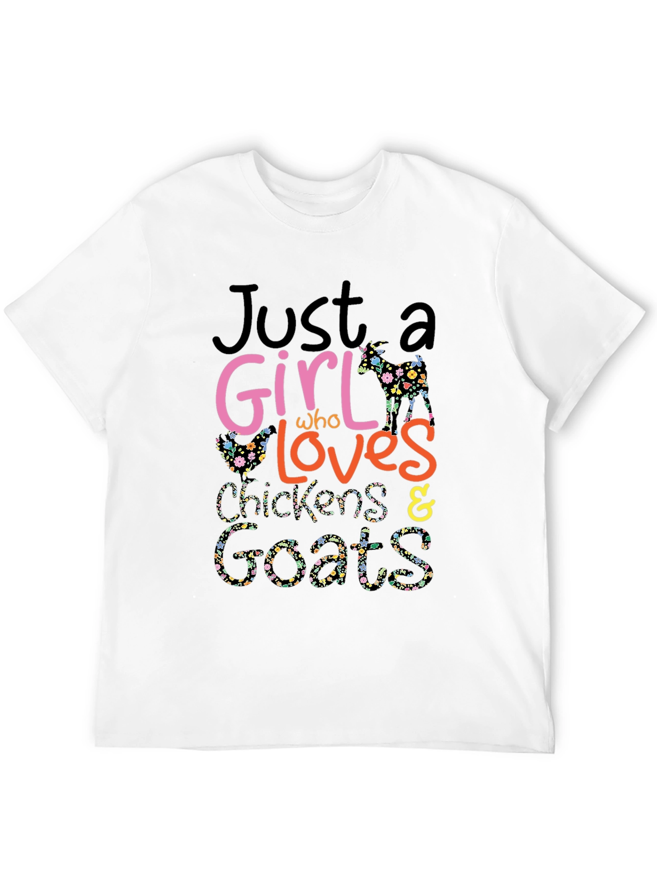 Girl Loves Chickens & Goats T-Shirt