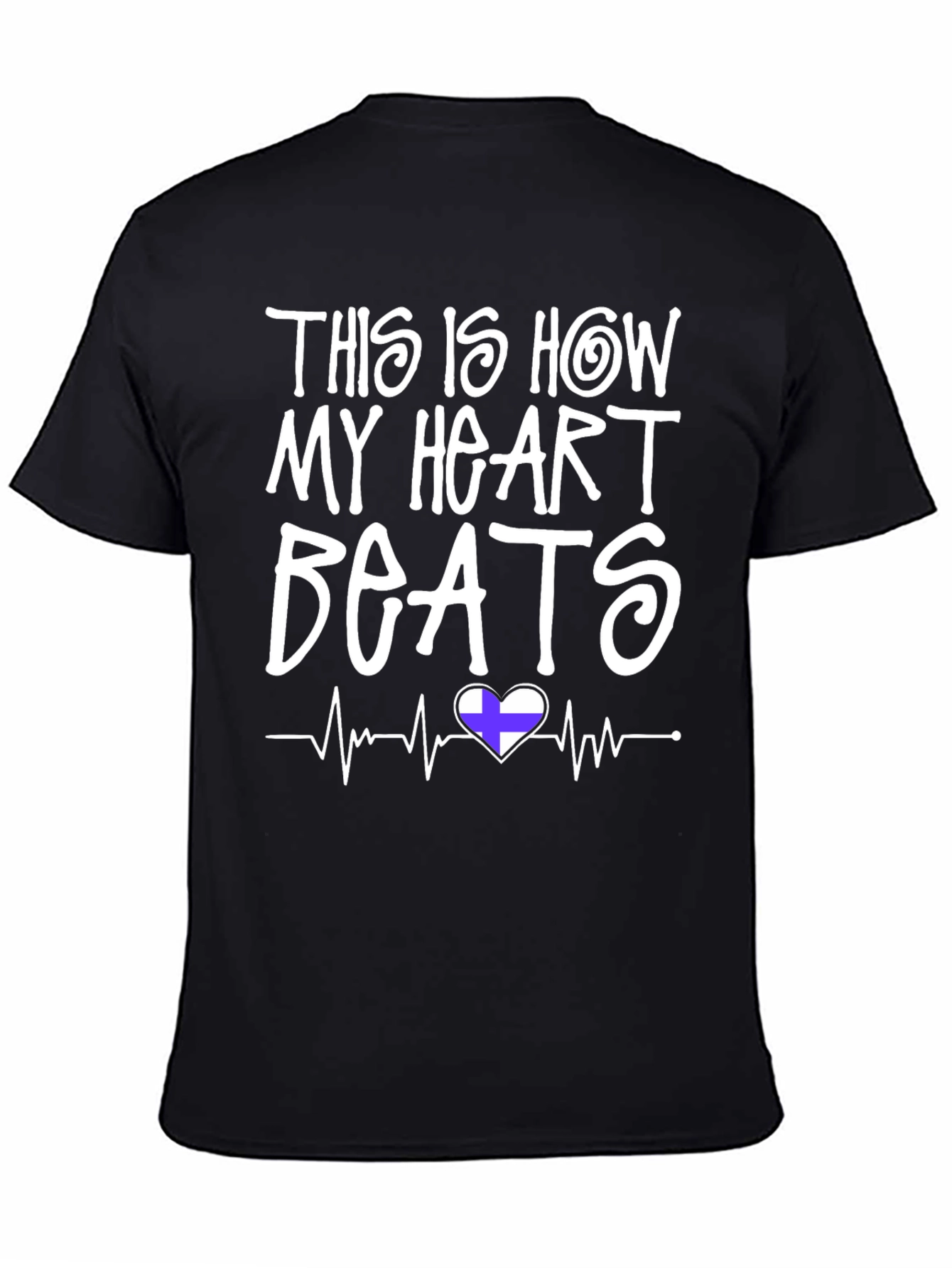 Heartbeat Finland Flag T-Shirt - Mens
