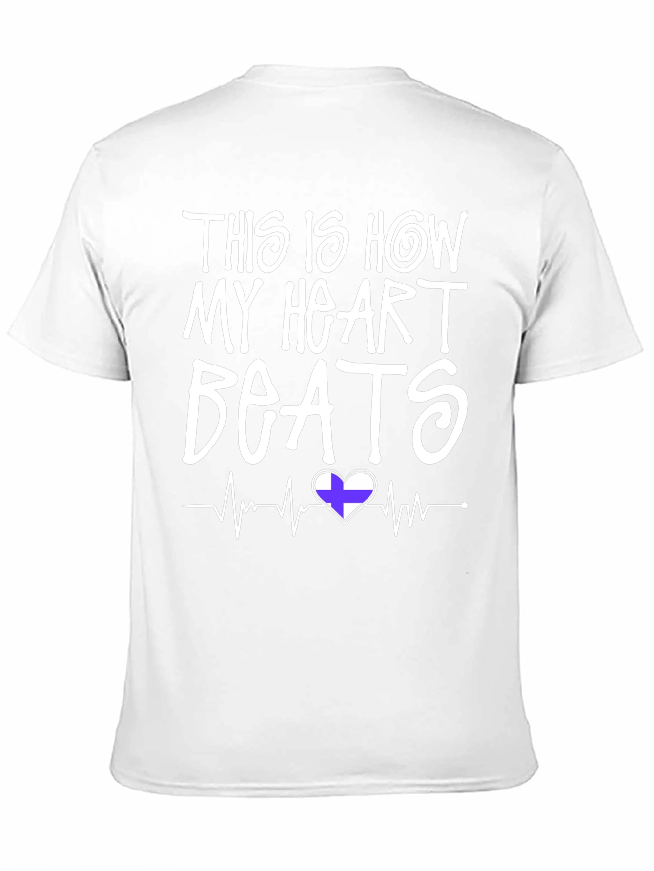 Heartbeat Finland Flag T-Shirt - Mens