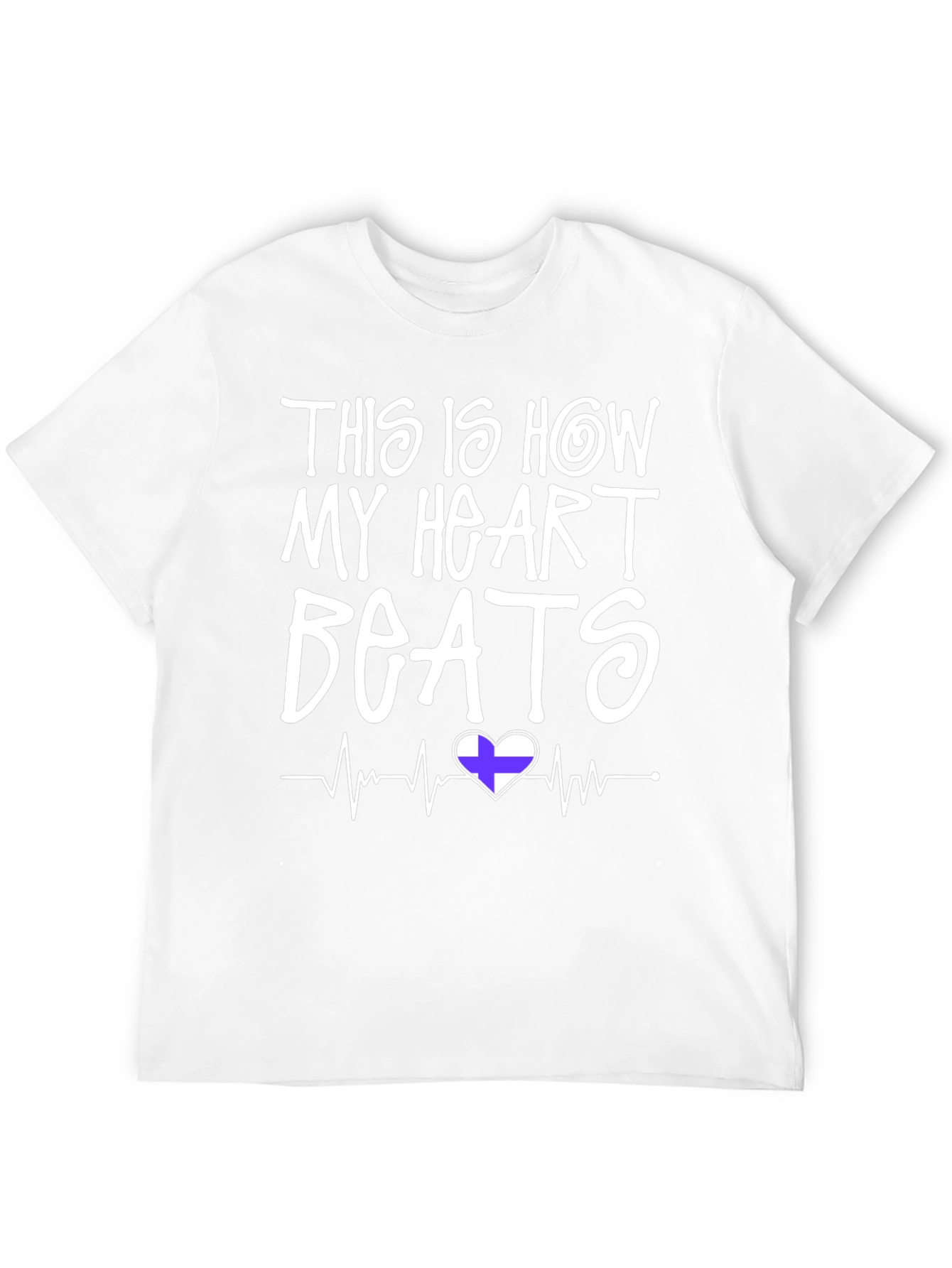 Heartbeat Finland Flag T-Shirt - Mens
