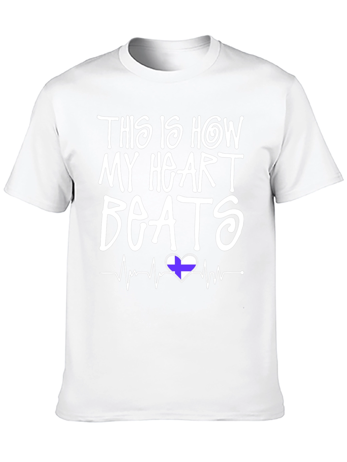Heartbeat Finland Flag T-Shirt - Mens