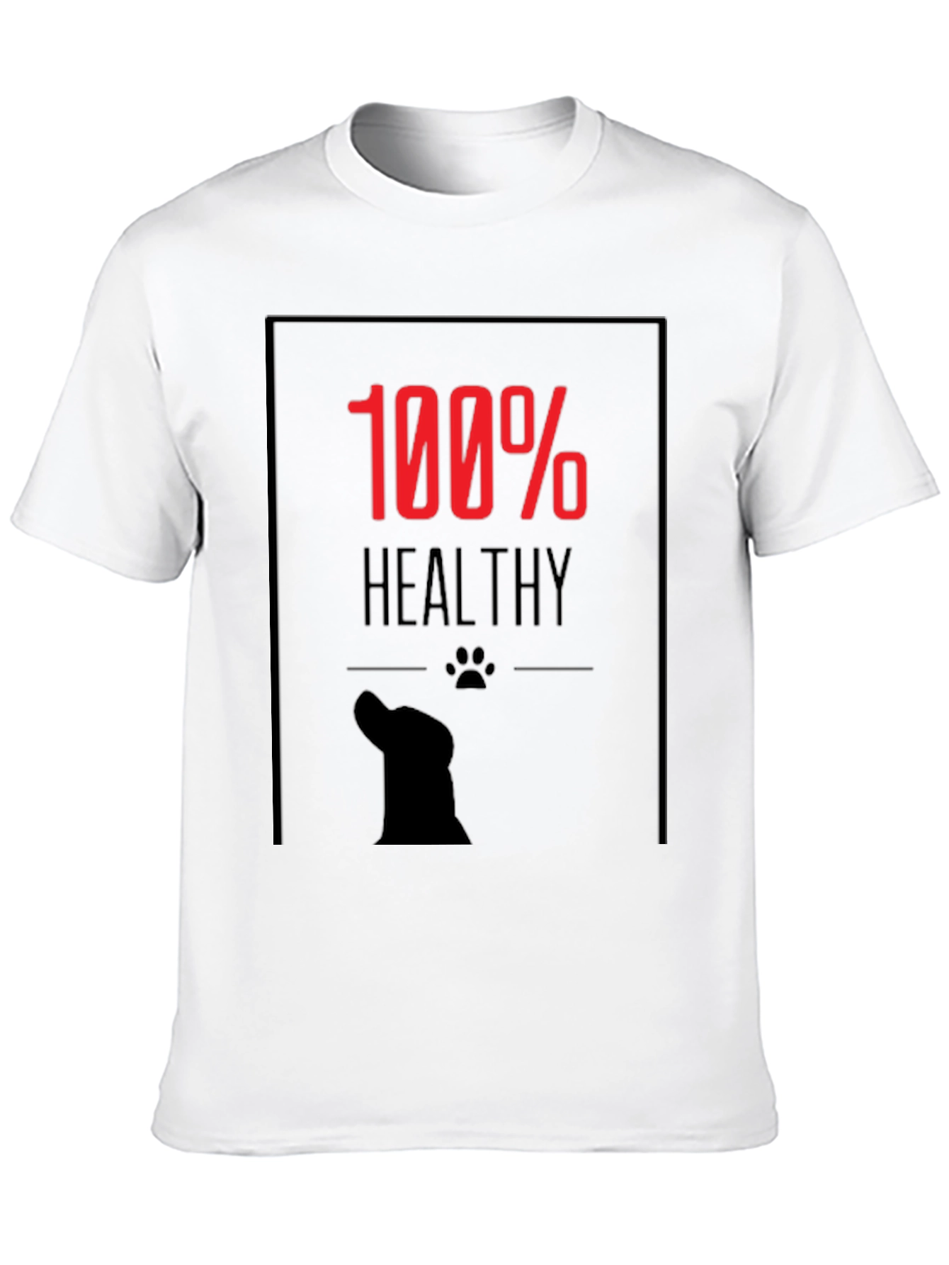100% Healthy Dog Lover Black T-Shirt