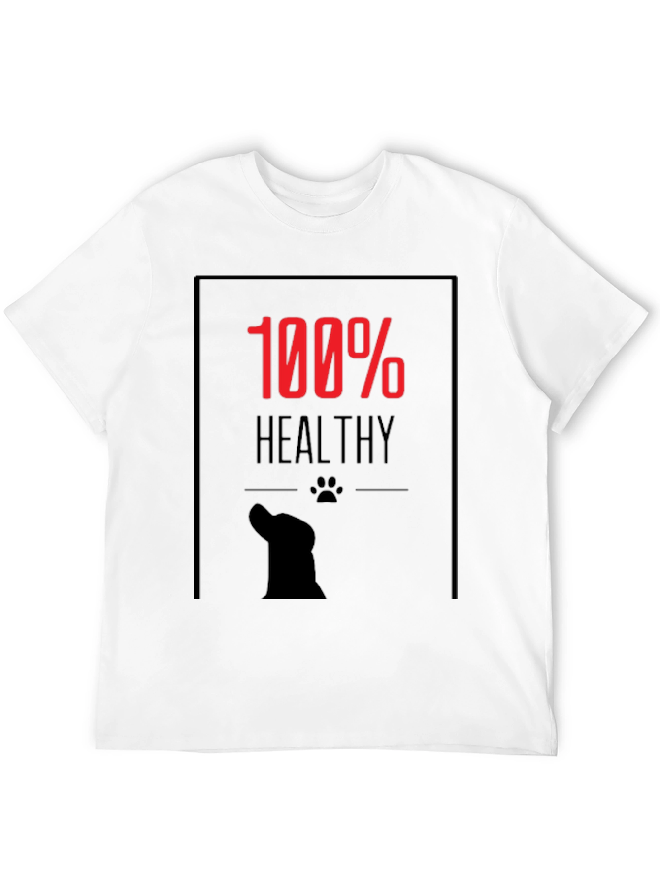 100% Healthy Dog Lover Black T-Shirt