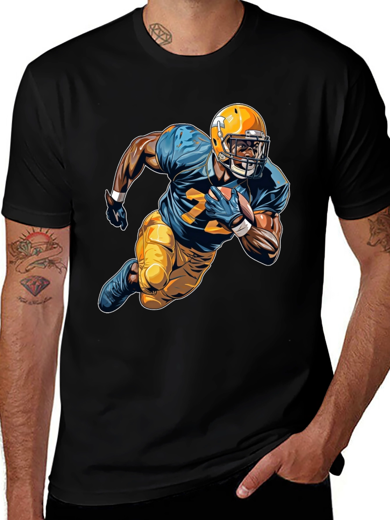 Football Player Graphic Tee - Sports Fan Apparel