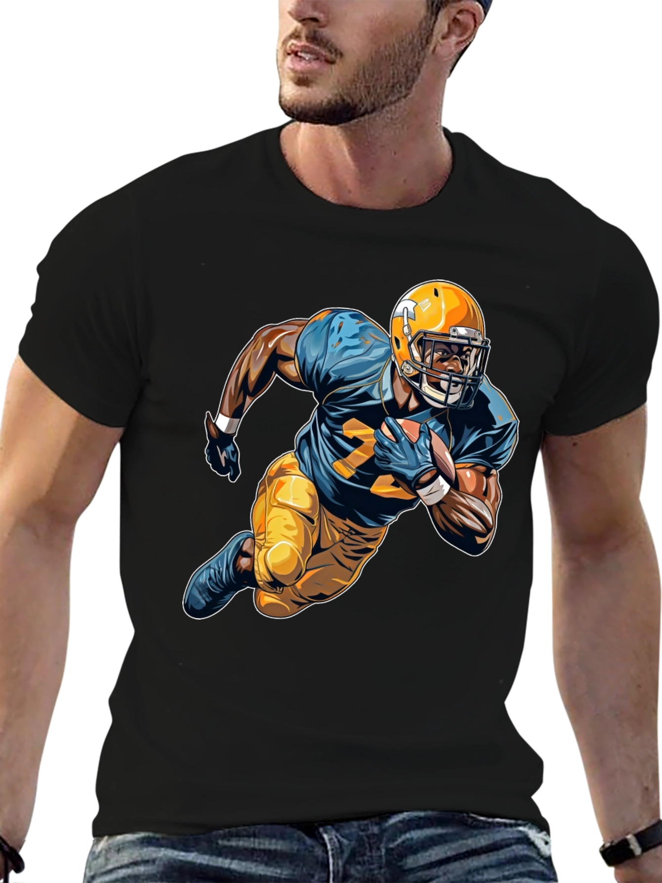 Football Player Graphic Tee - Sports Fan Apparel