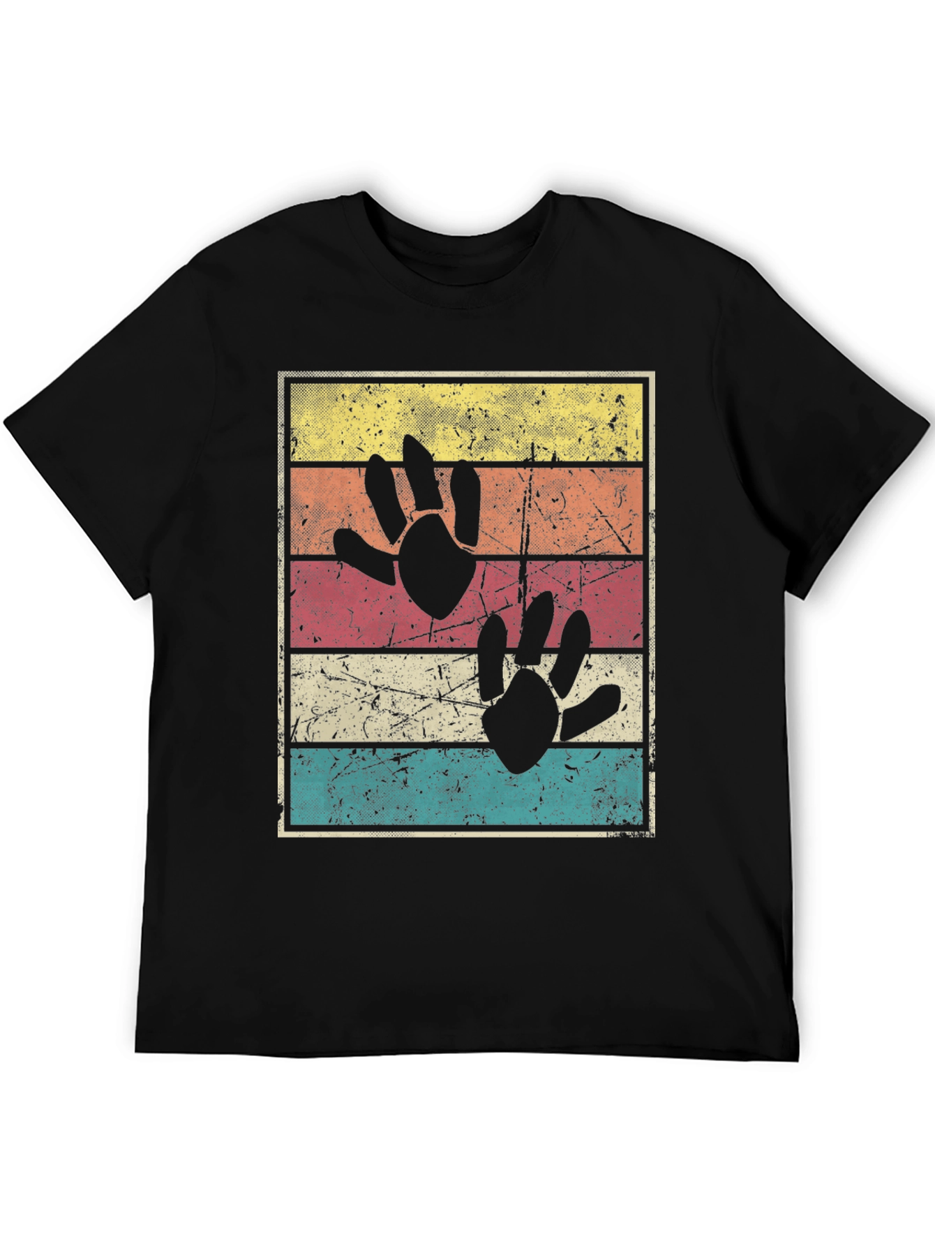 Retro Dinosaur Paw Print T-Shirt