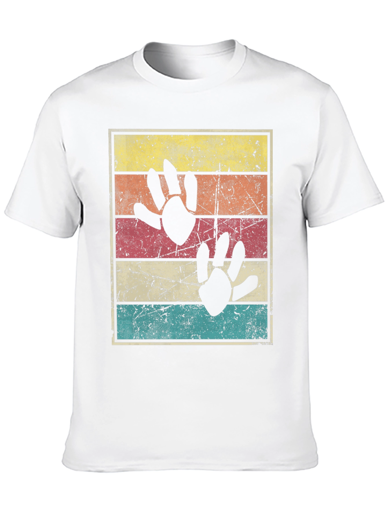 Retro Dinosaur Paw Print T-Shirt