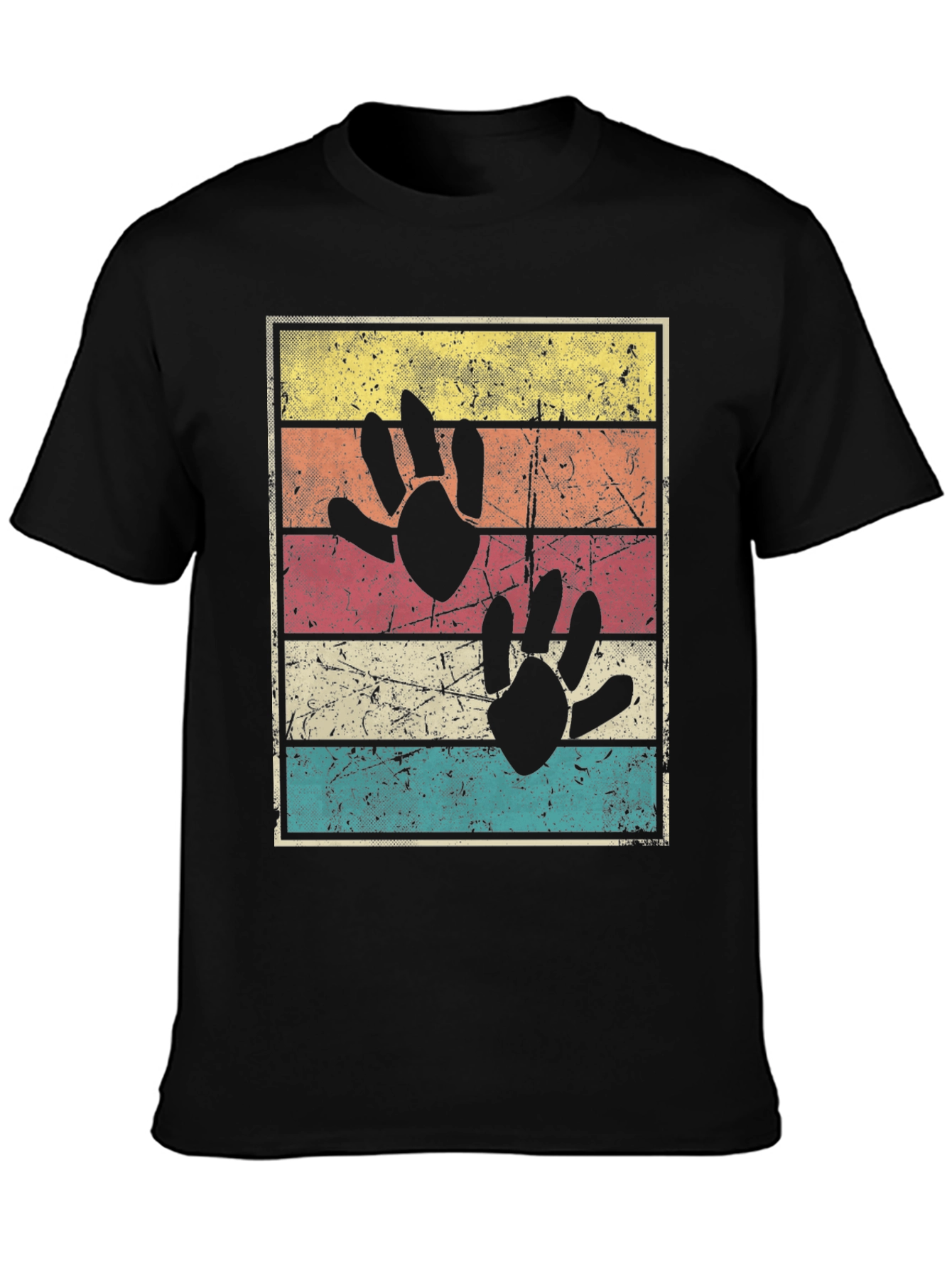 Retro Dinosaur Paw Print T-Shirt