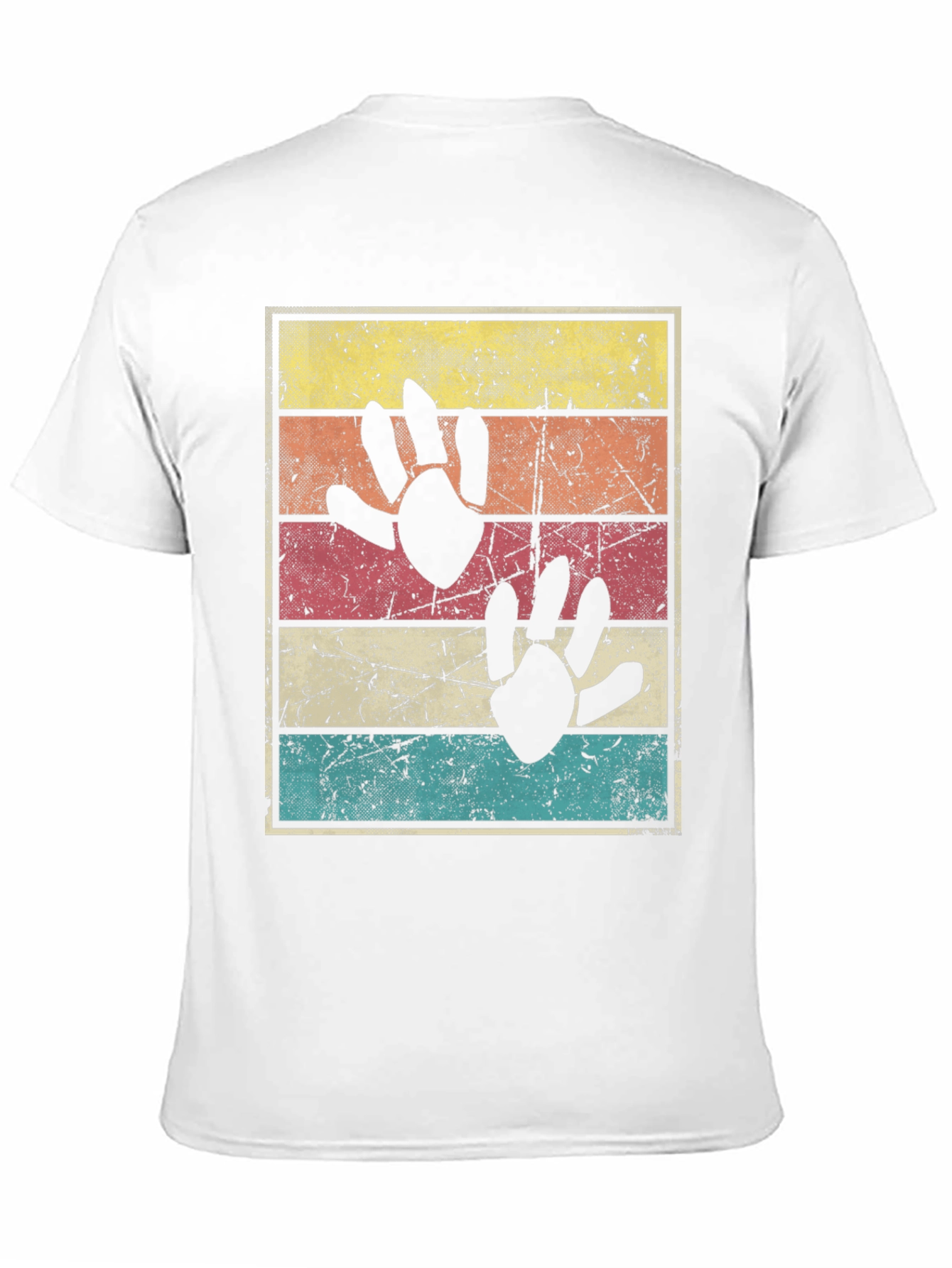 Retro Dinosaur Paw Print T-Shirt
