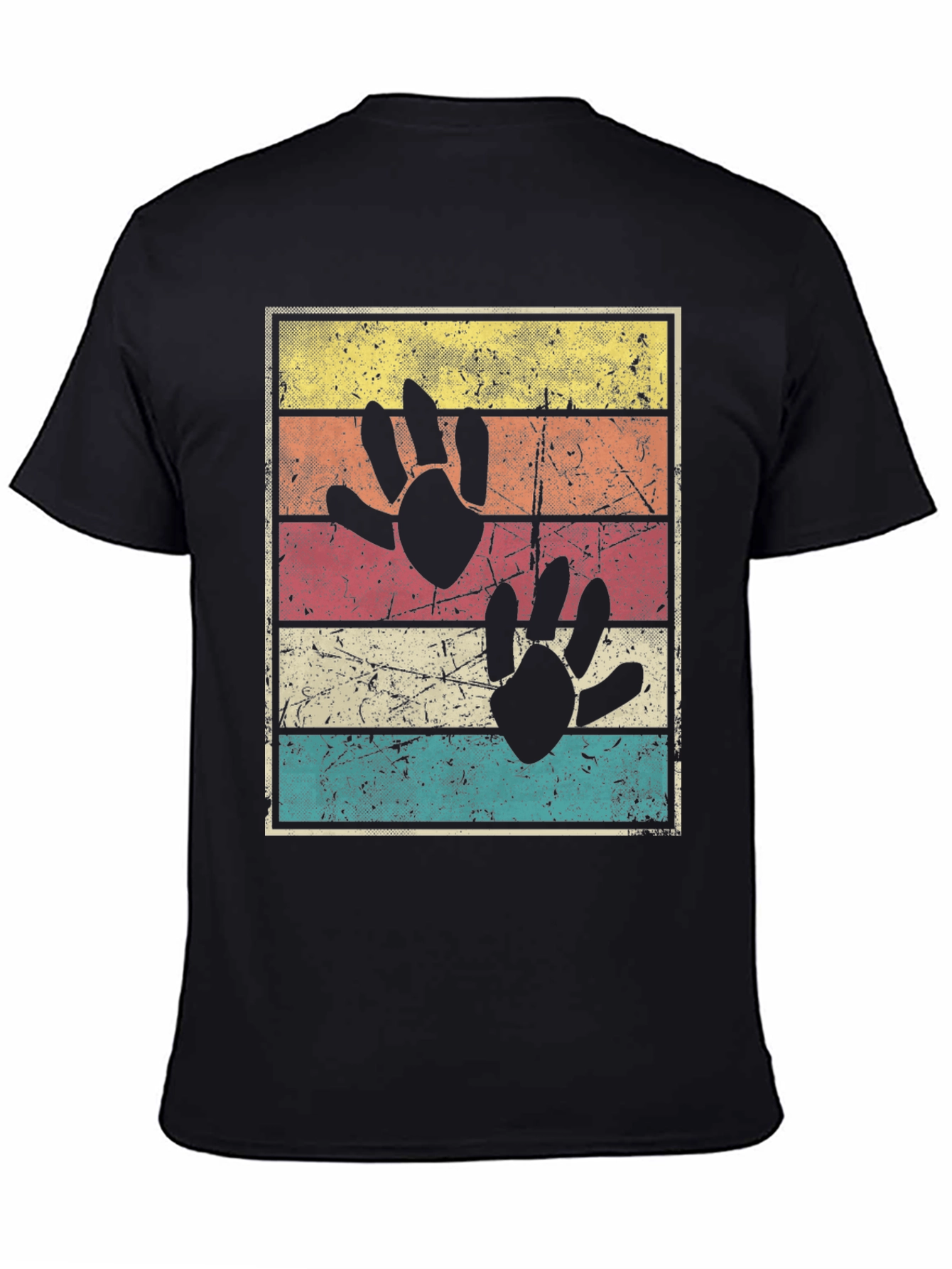 Retro Dinosaur Paw Print T-Shirt