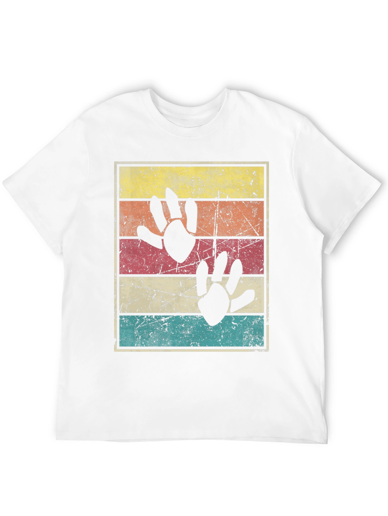 Retro Dinosaur Paw Print T-Shirt