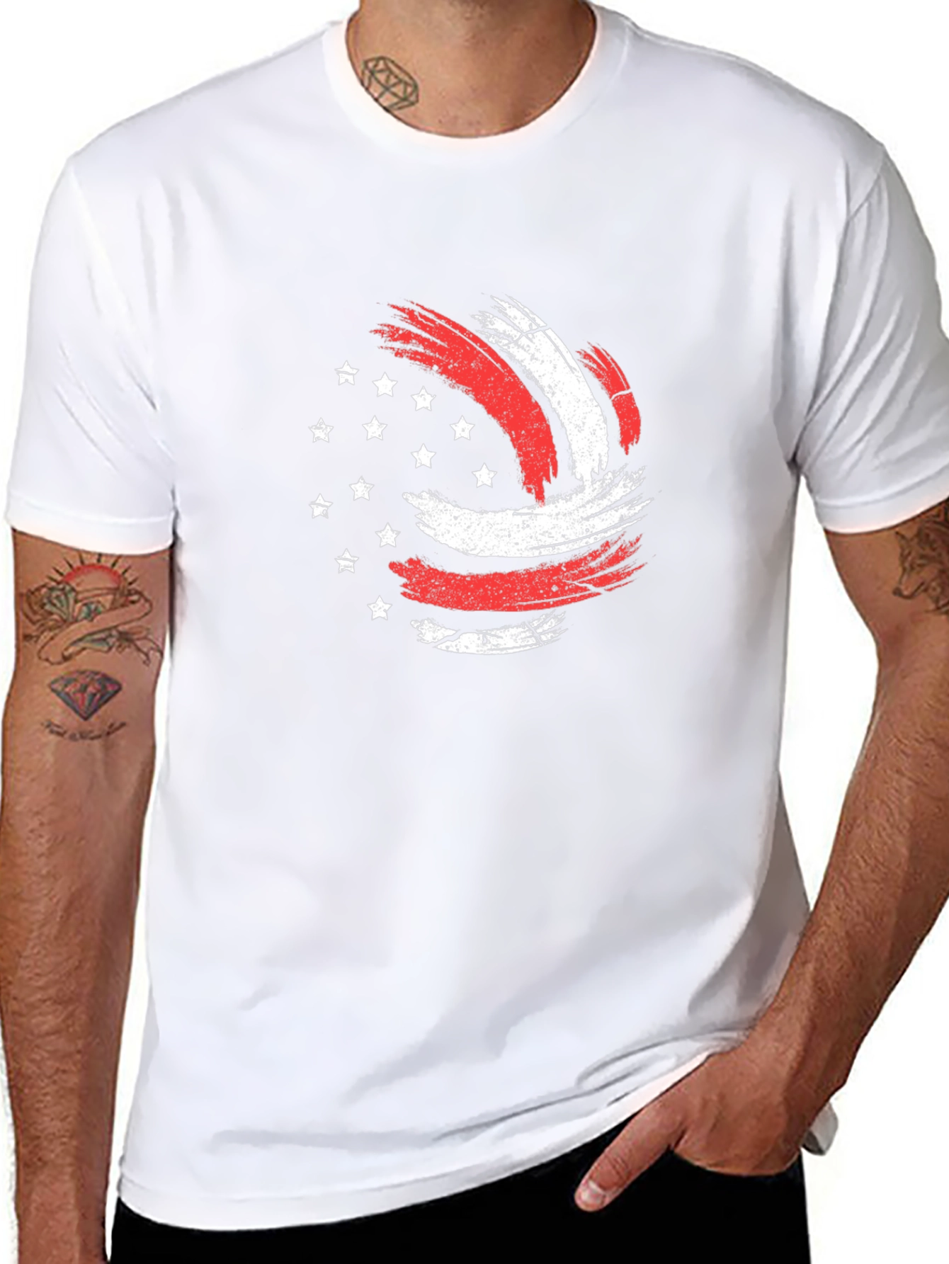 Patriotic Volleyball Graphic Tee - USA Pride