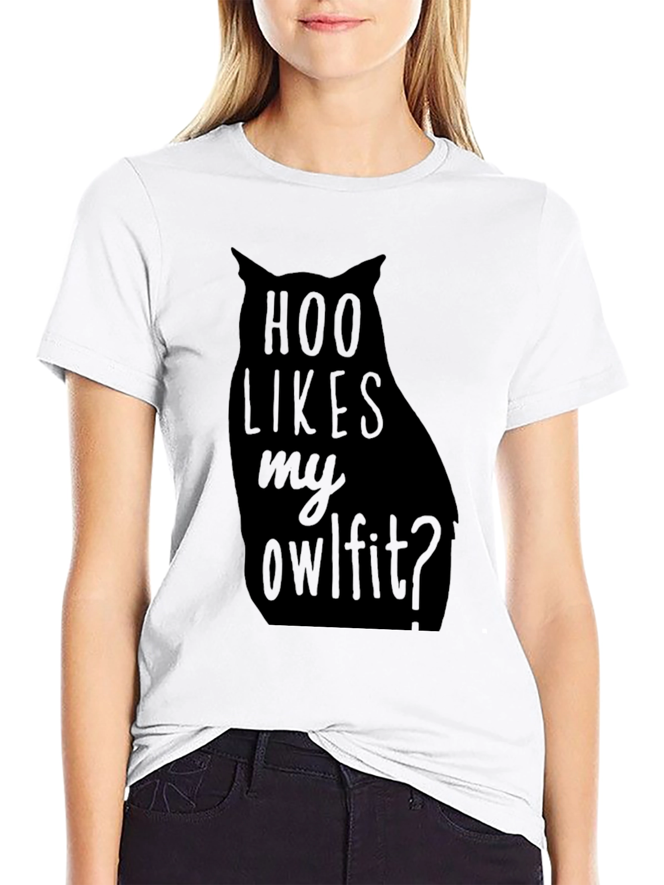 Hoo Likes My Owlfitt Black Graphic T-Shirt