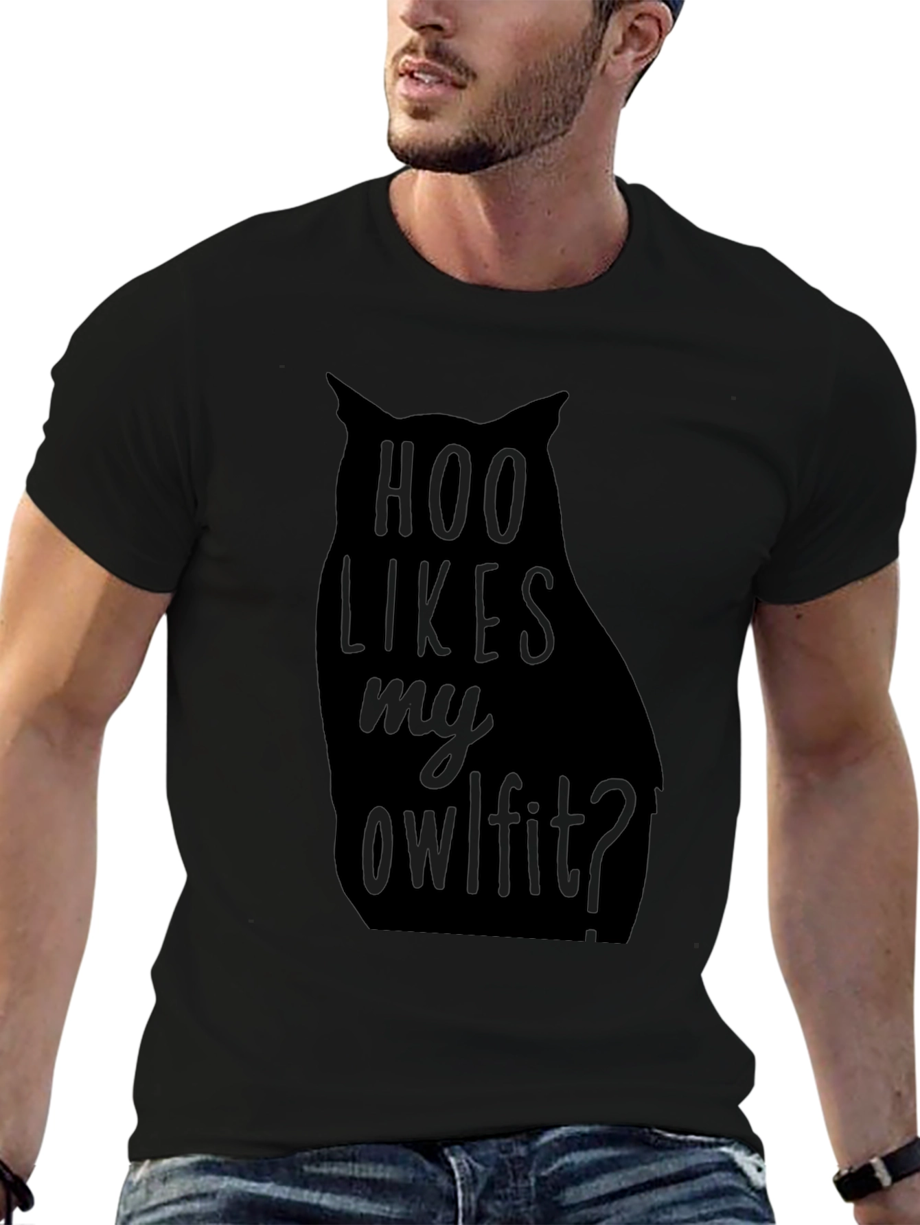 Hoo Likes My Owlfitt Black Graphic T-Shirt
