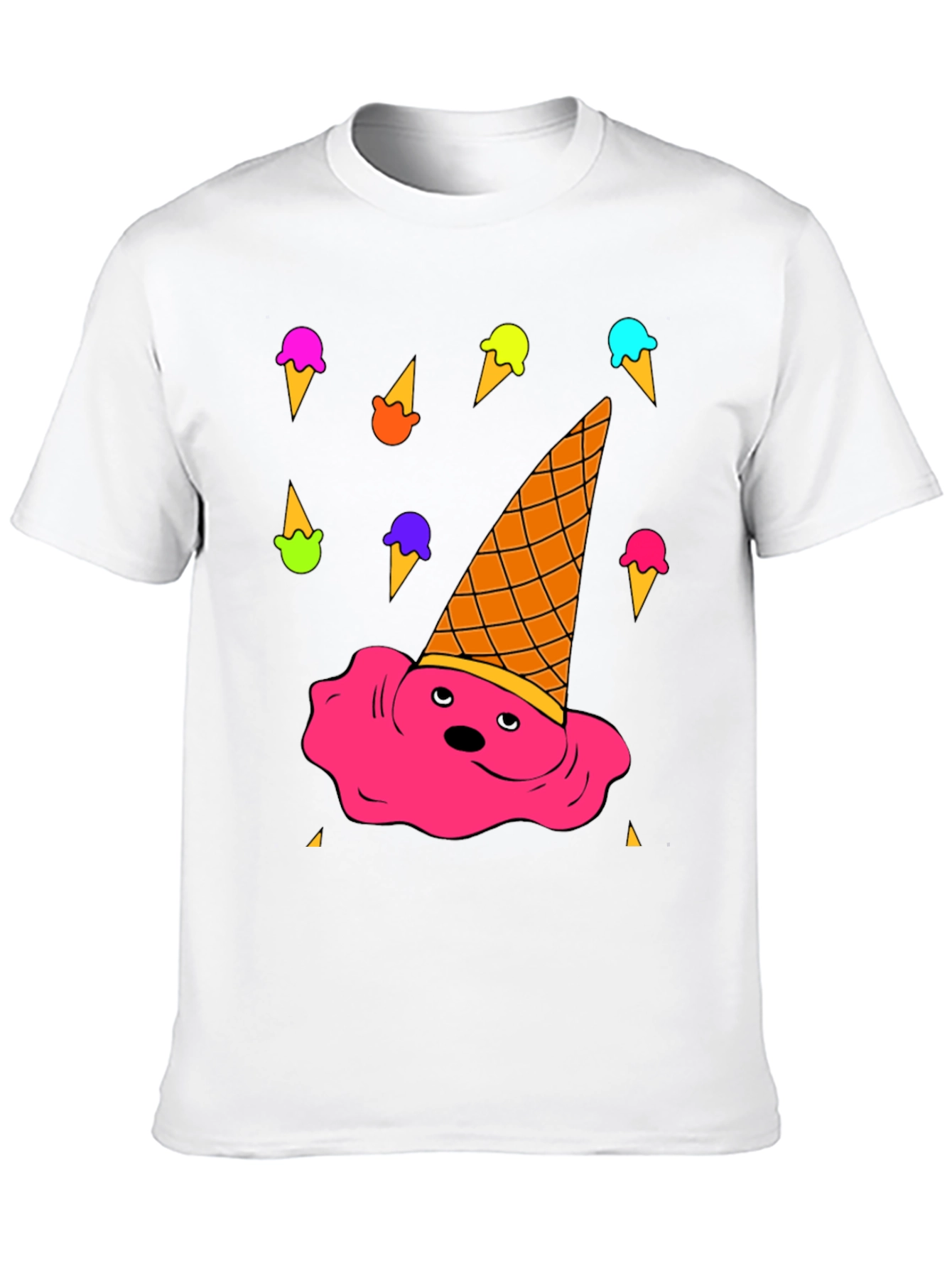 Melting Ice Cream Graphic Tee - Novelty T-Shirt