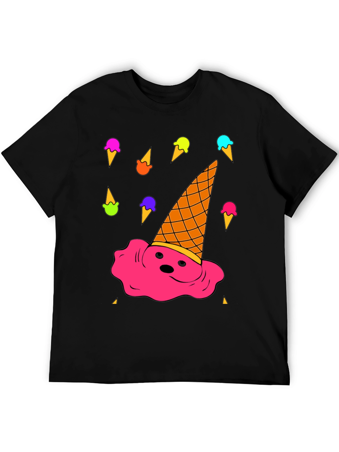 Melting Ice Cream Graphic Tee - Novelty T-Shirt