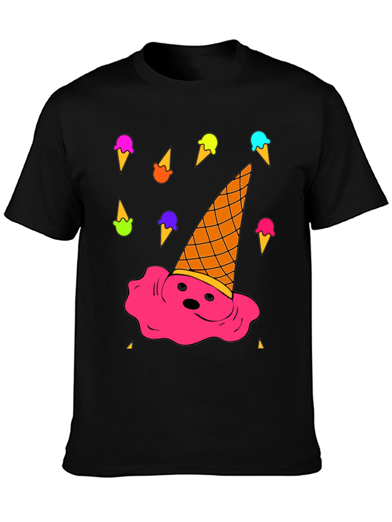Melting Ice Cream Graphic Tee - Novelty T-Shirt