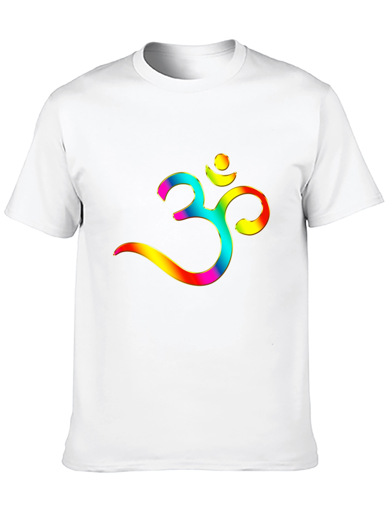Om Symbol Graphic Tee - Rainbow Print Casual Style