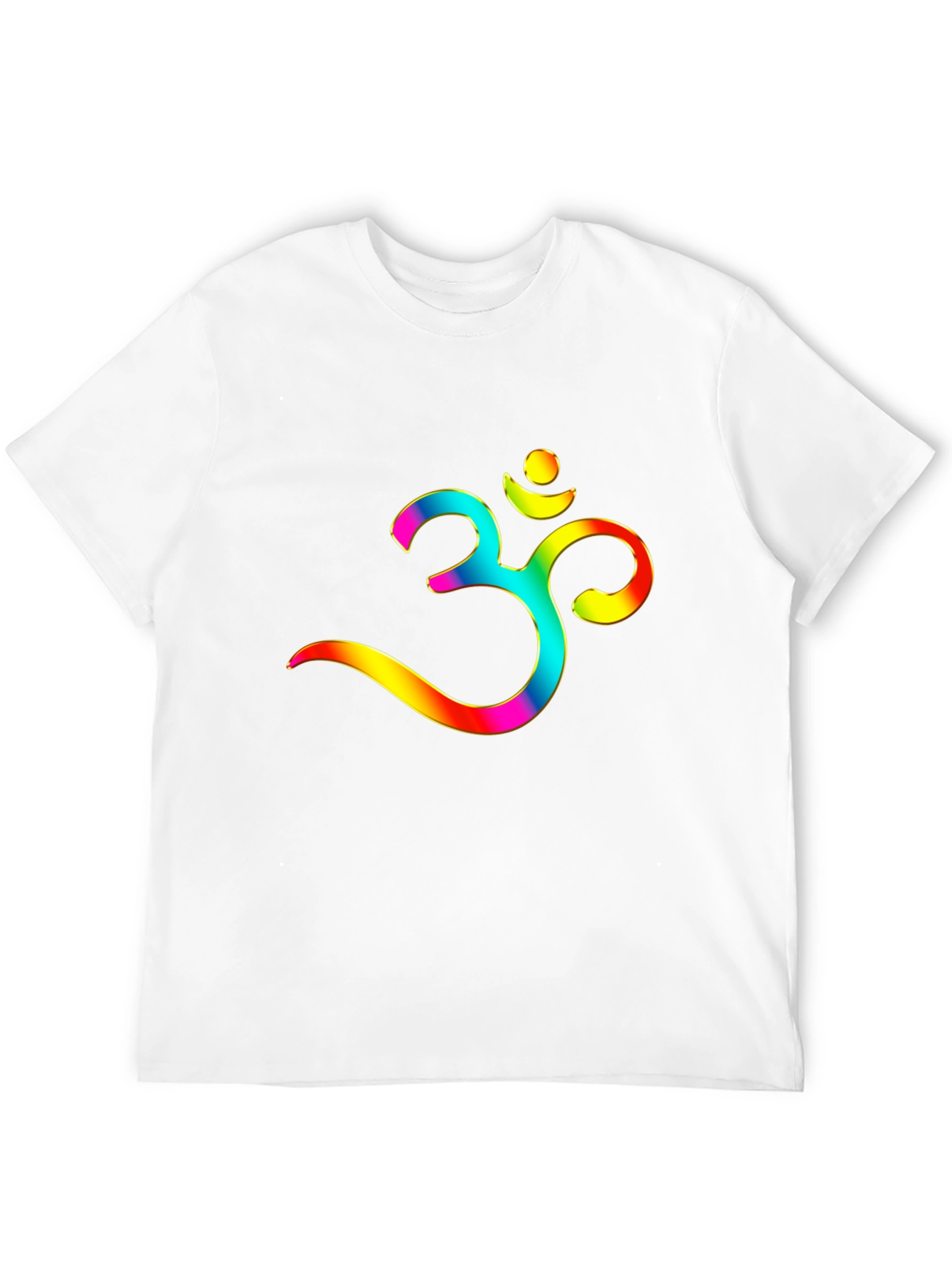 Om Symbol Graphic Tee - Rainbow Print Casual Style