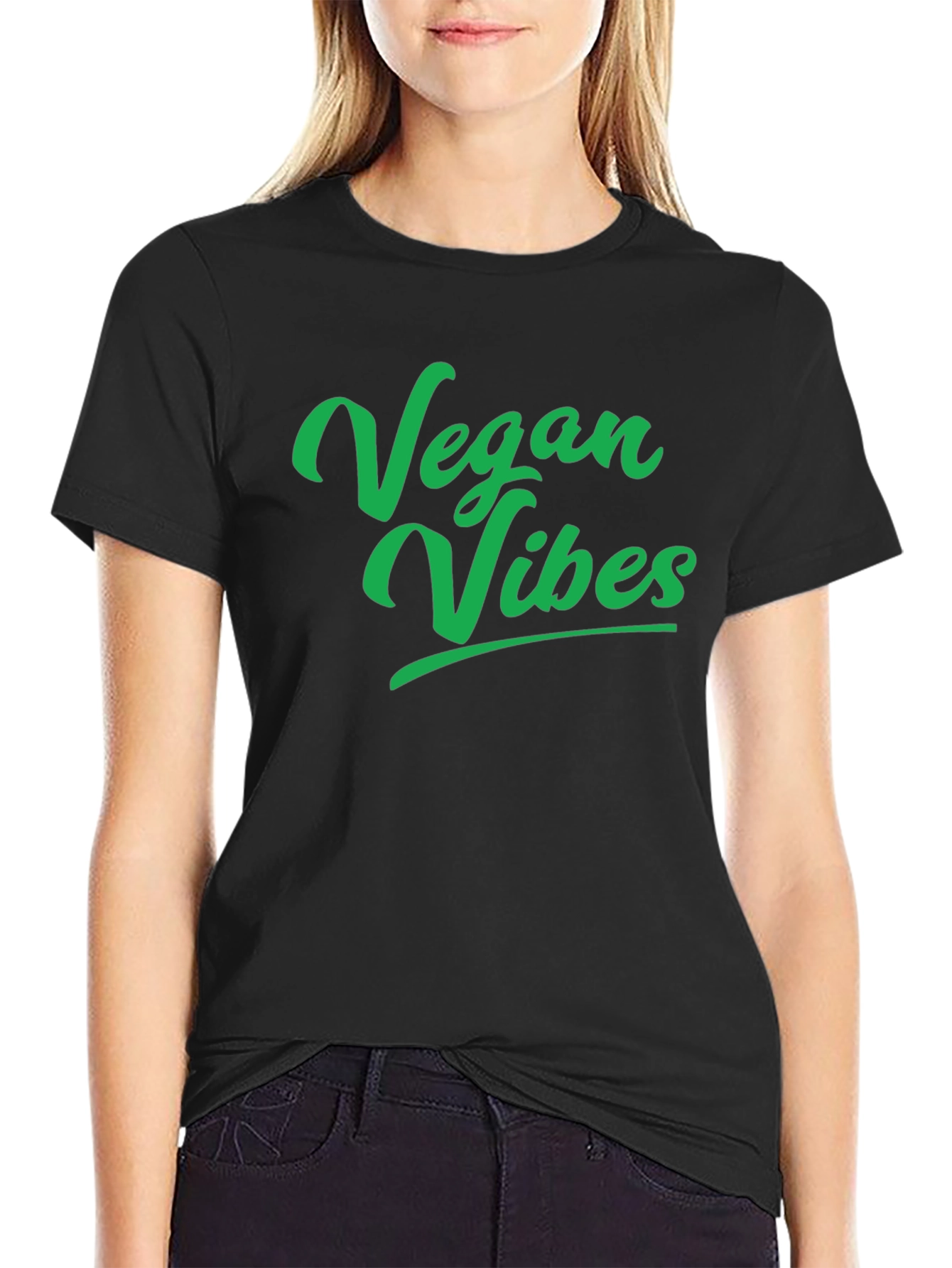 Vegan Vibes Black T-Shirt - Stylish and Comfortable