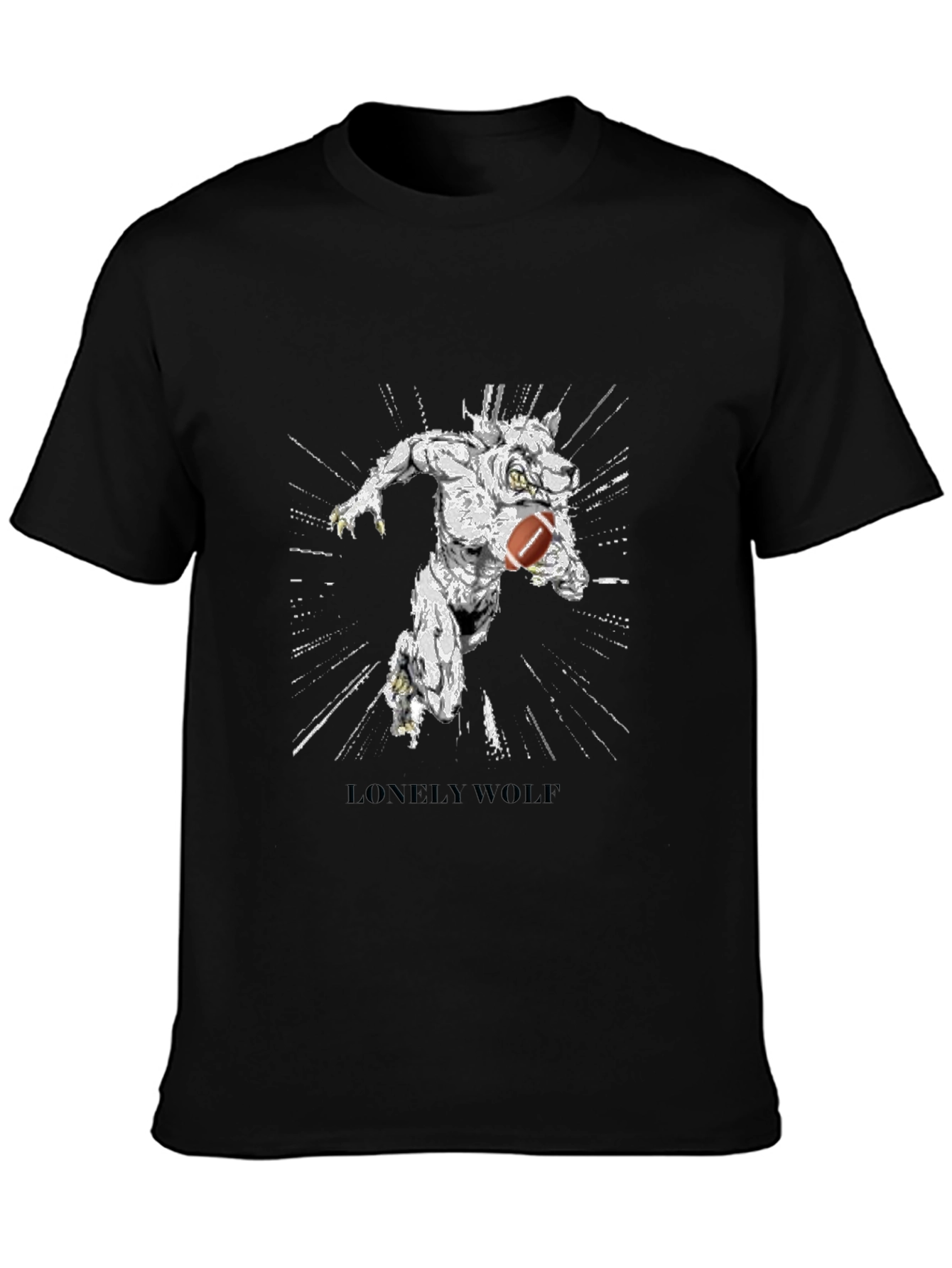 Lonely Wolf Football Graphic T-Shirt