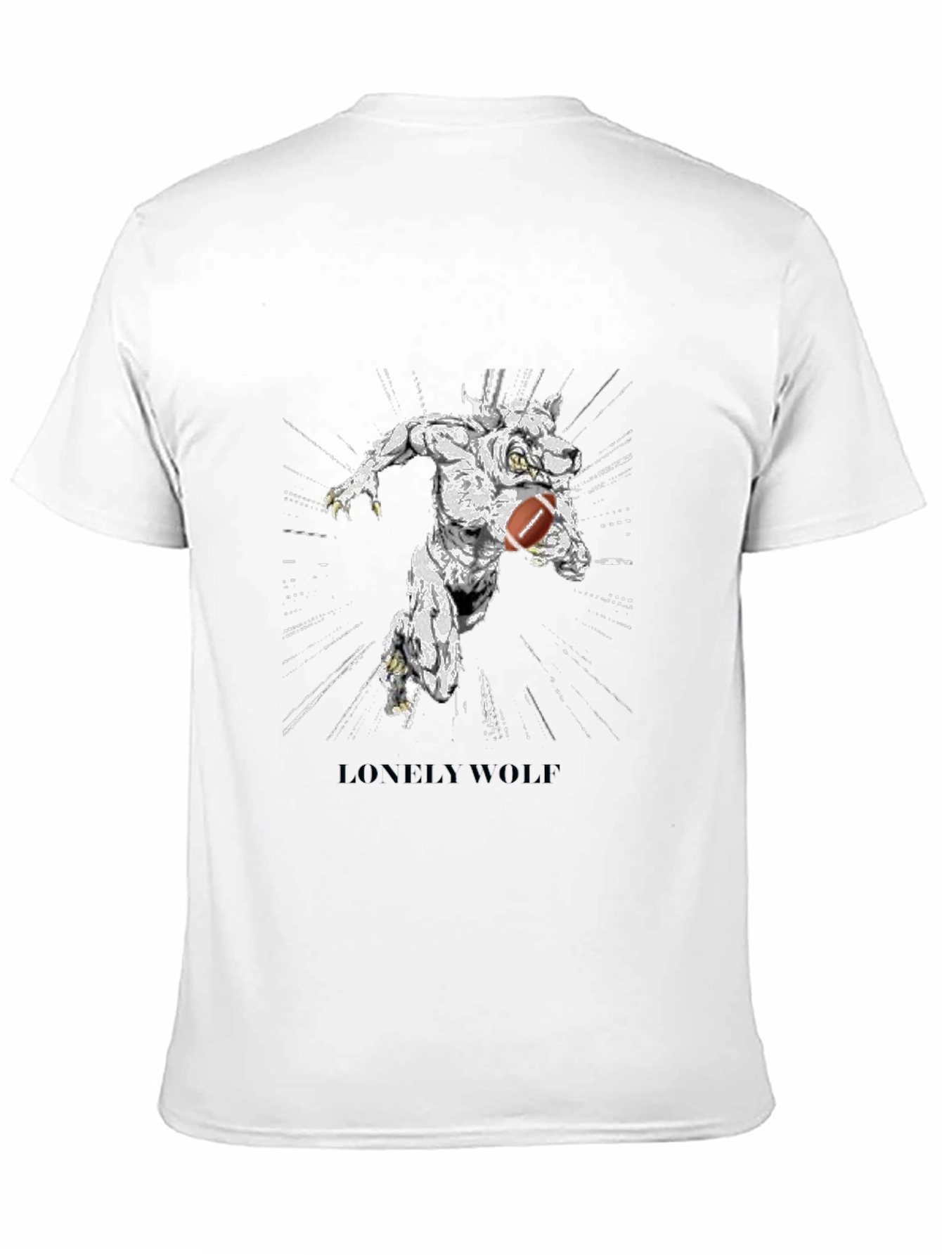 Lonely Wolf Football Graphic T-Shirt