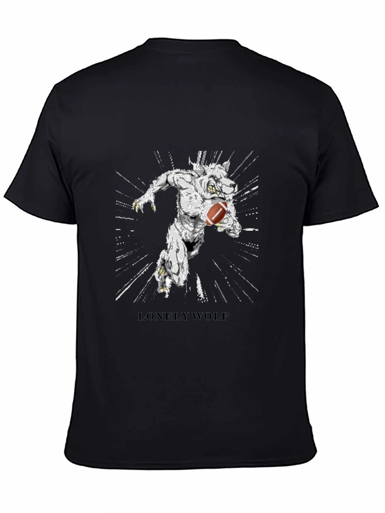 Lonely Wolf Football Graphic T-Shirt