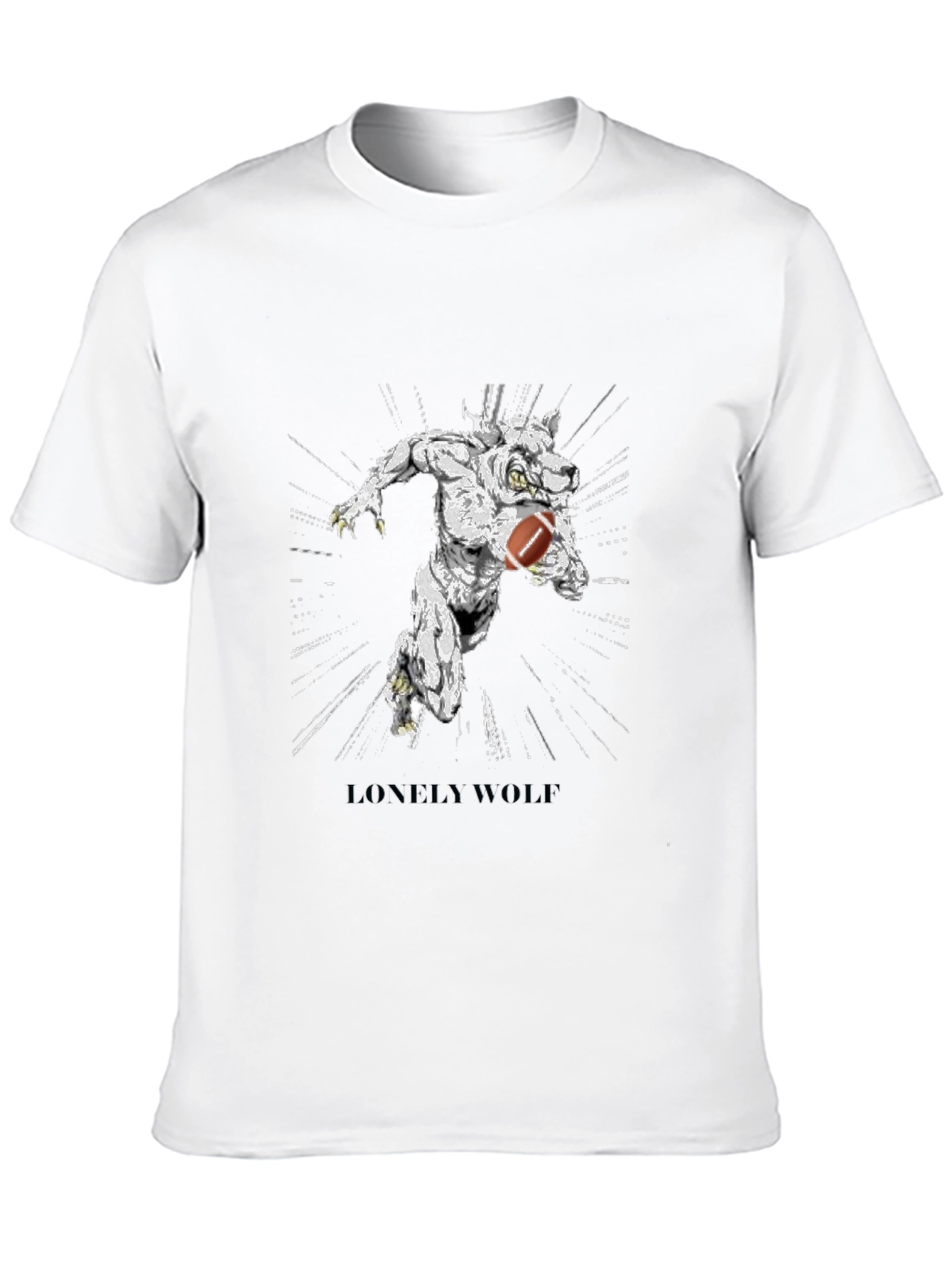 Lonely Wolf Football Graphic T-Shirt